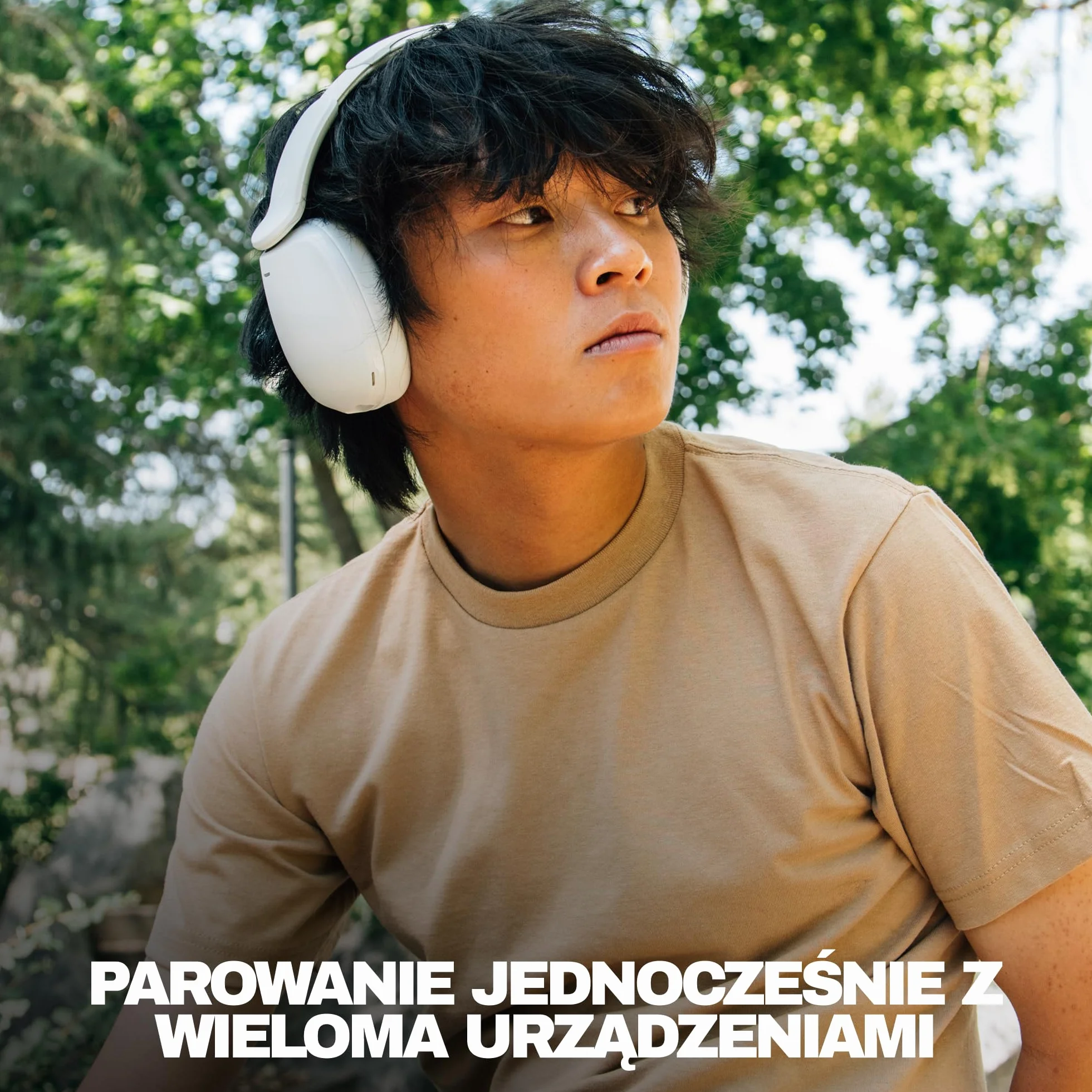 Skullcandy Hesh 360 – bezprzewodowe słuchawki nauszne Bluetooth, do 100 godzin słuchania, konstrukcja wyciszająca hałas, składane na płasko, mikrofon, iPhone, Android - Kość