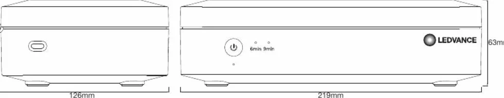 LEDVANCE Oprawa oświetleniowa: UVC LED STERILIZATION BOX / 5 W, 5 V, kąt rozsyłu światła: 120°, materiał: acrylonitrile butadiene styrene (abs), IP20
