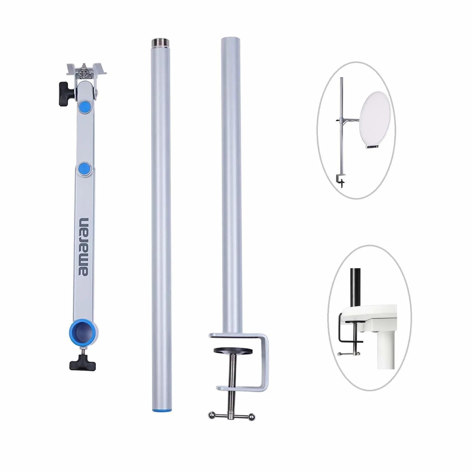 Amaran Verge Max Kit 22" światło na klucze ze stojakiem / regulowanym ramieniem do strumieniowego przesyłania, 60 W, dwukolorowe, 2700-6500 K, pierścień świetlny na biurko do nagrywania wideo, gier