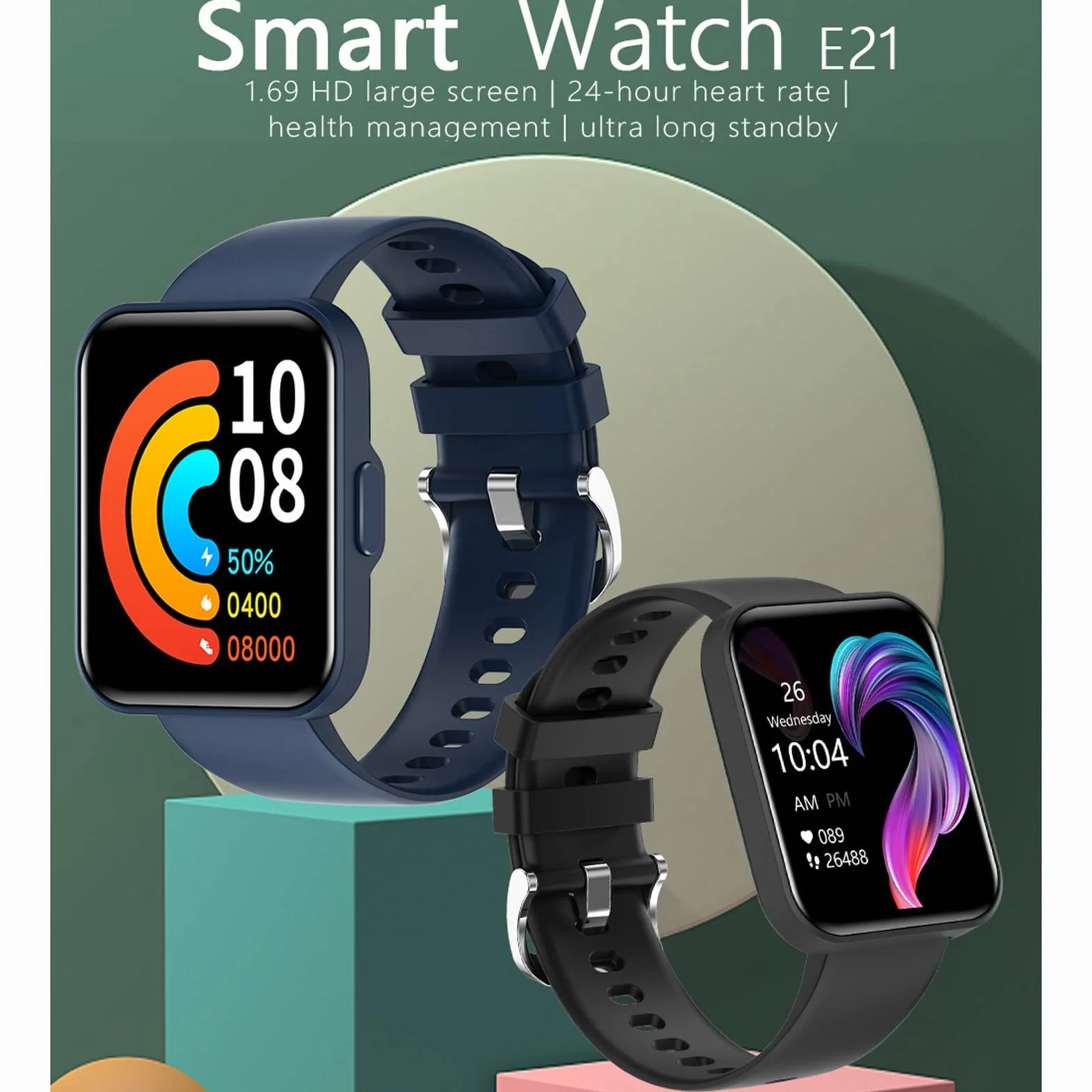 Inteligentny zegarek Fitness Tracker dla kobiet Mężczyźni Smartwatch 1.69 cala z muzyką Bluetooth Połączenie przychodzące IP68 Wodoodporny zegarek sportowy z licznikiem kroków Zegarek fitness dla