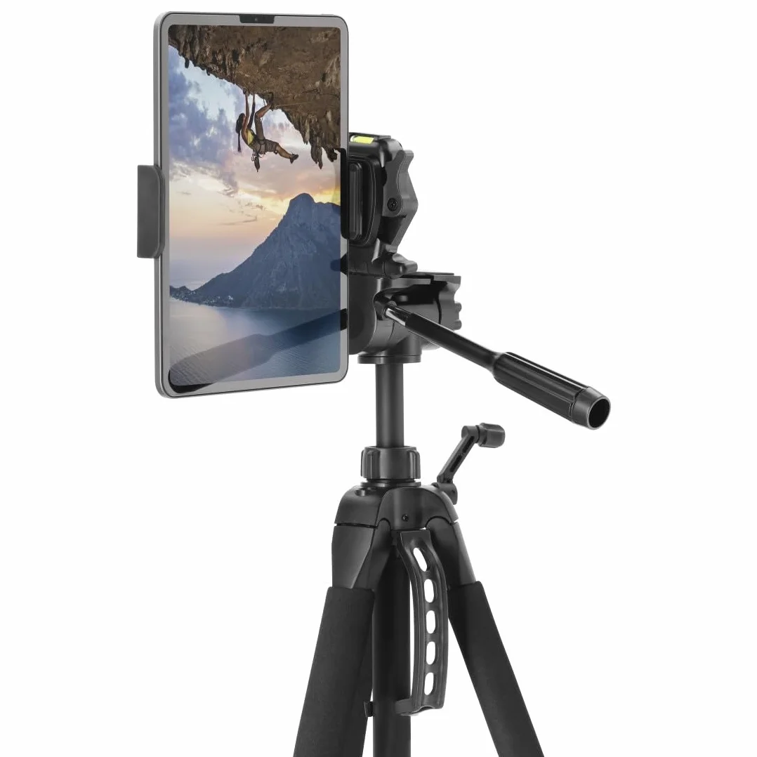 Hama Action 170 Statyw do aparatu 3D o wysokości 62-170 cm, statyw fotograficzny z uchwytem na telefon komórkowy i uchwytem na tablet, statyw z głowicą 3-kierunkową, statyw do lustrzanki z torbą