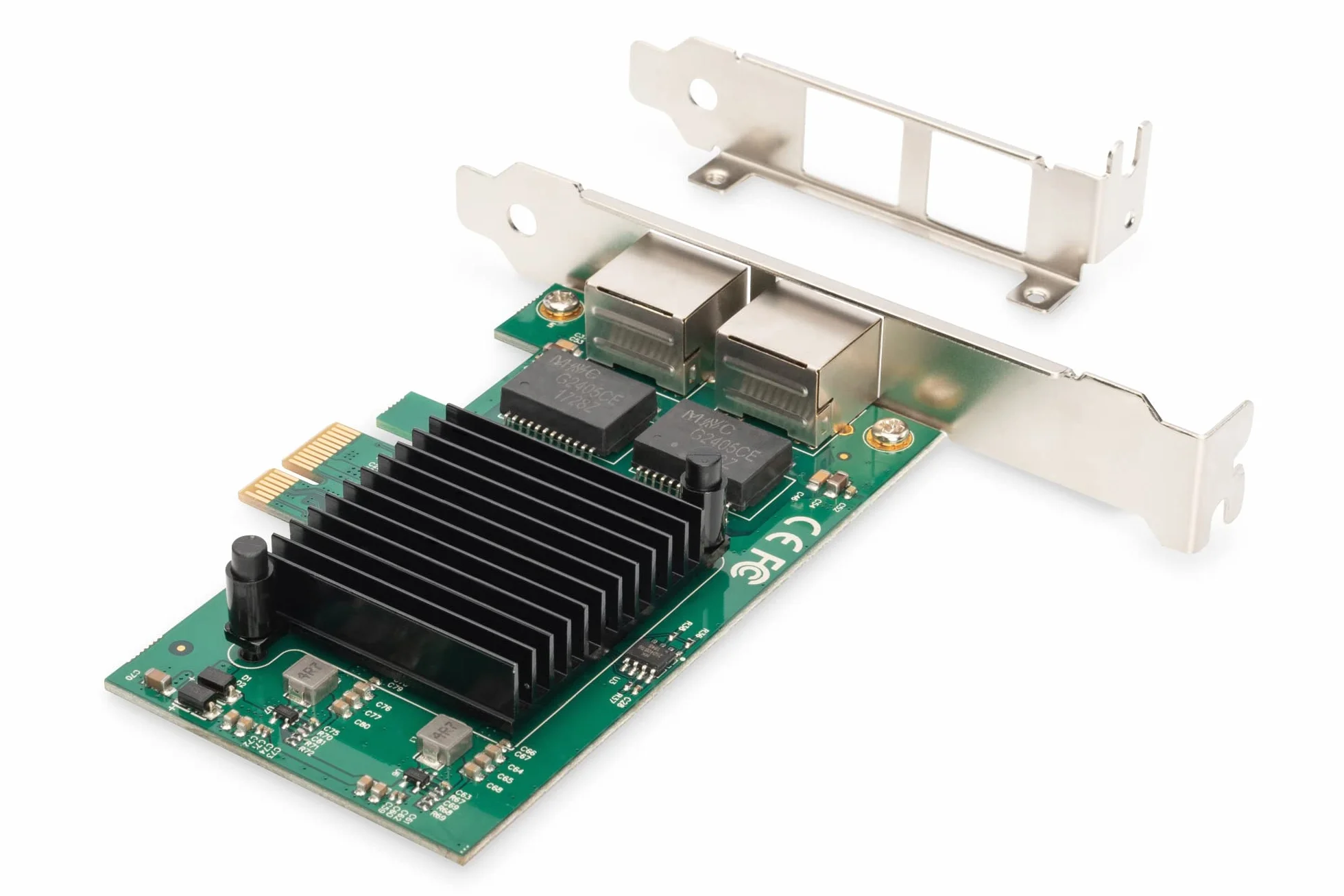 DIGITUS Karta sieciowa Gigabit PCIe – 2-portowa RJ45 - Layer-2 - Intel Chipsatz 82575EB - 1-GBit/s - VLAN & Flow-Control