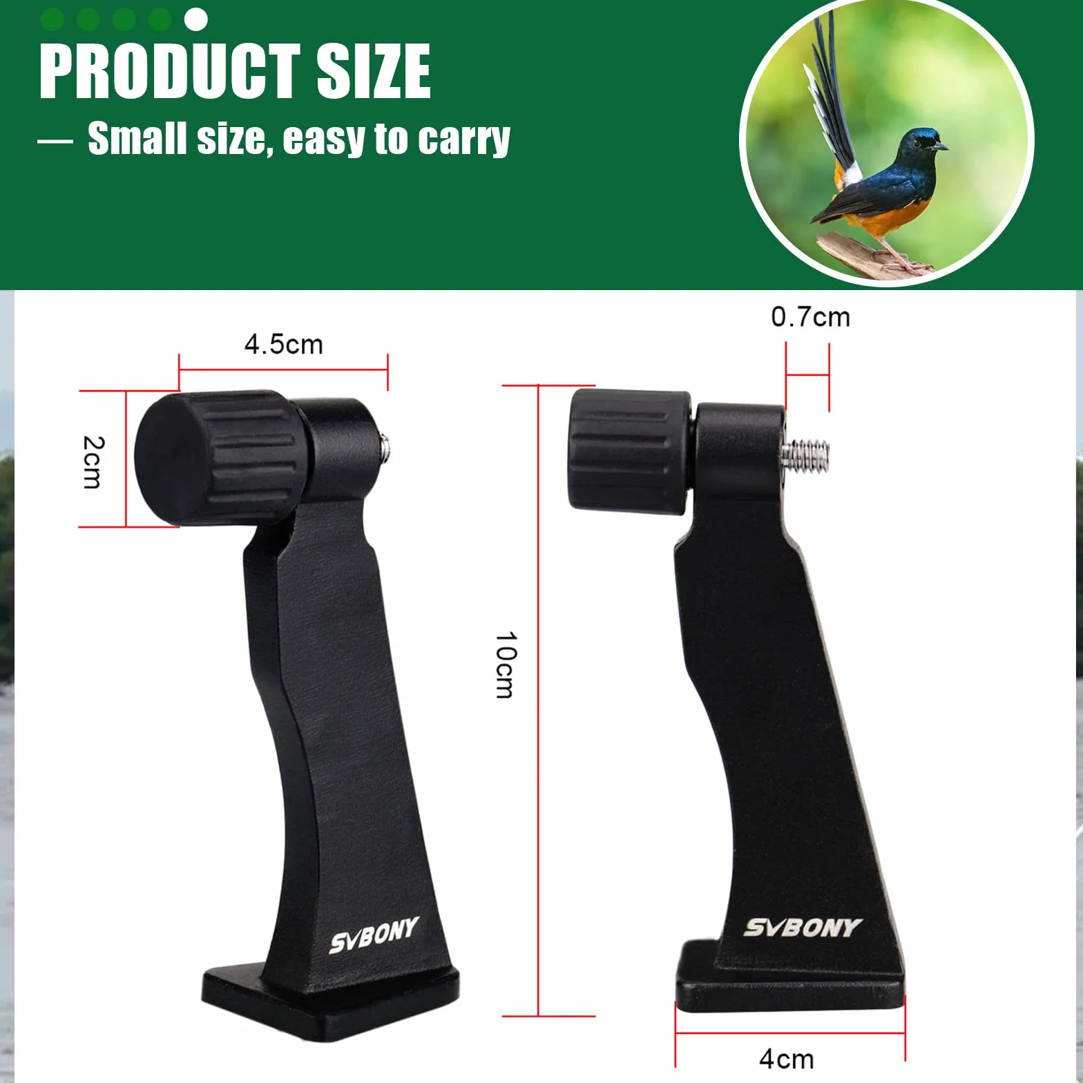 Svbony SV110 adapter do lornetki, uniwersalny montażowy do statywu, 1/4 cala, w pełni metalowy uchwyt na akcesoria do lornetki Porro, obserwacji ptaków, obserwacji zwierząt