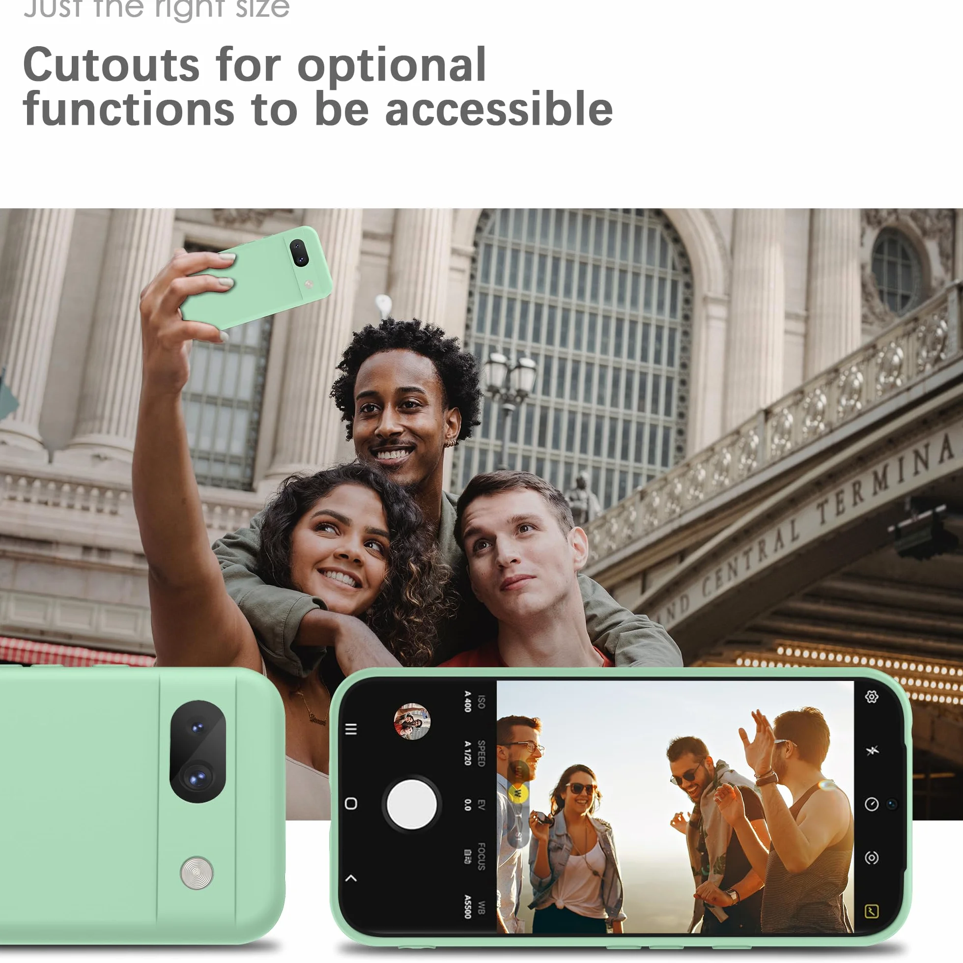 YATWIN Etui do Google Pixel 8A, Miękkie Silikonowe Pokrowce, Ultracienki Design, Ochrona 360°, Jasny Cyjan