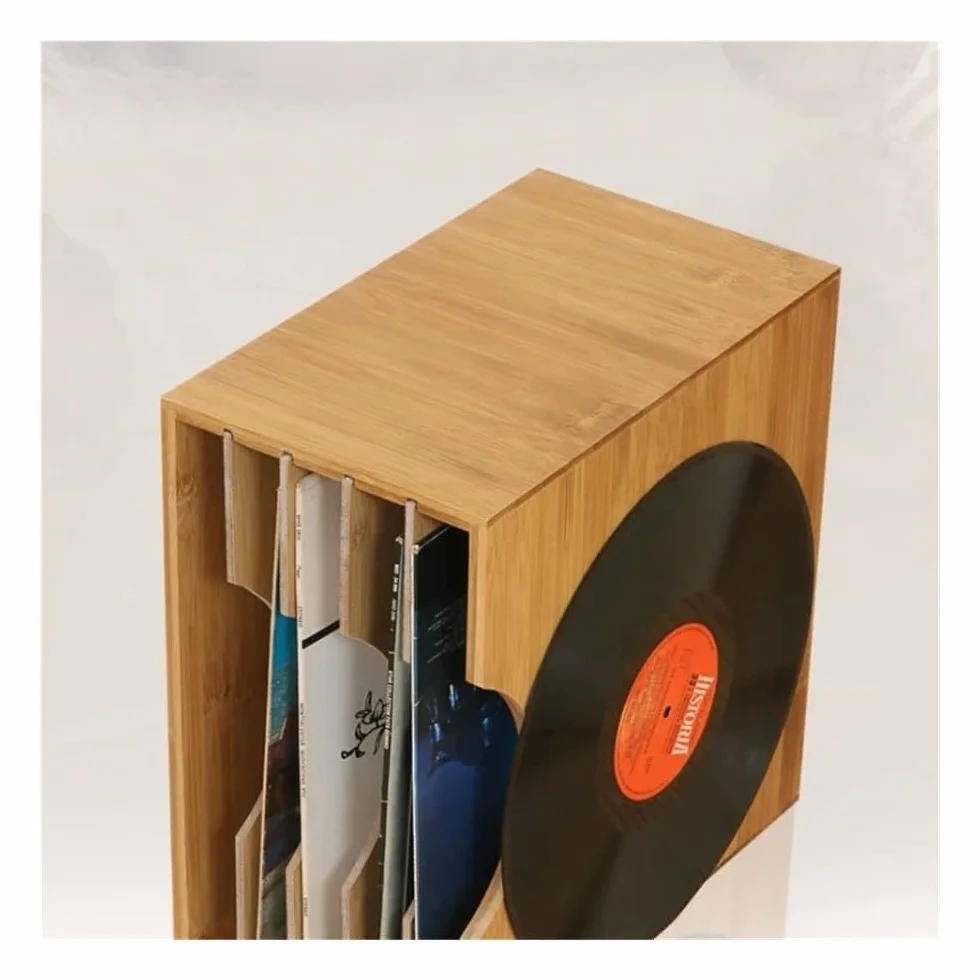 Stojak płytowy na albumy, Organizer na płyty CD Nostalgiczne pudełko kasety Regał Drewniany stary pulpit do przechowywania dokumentów