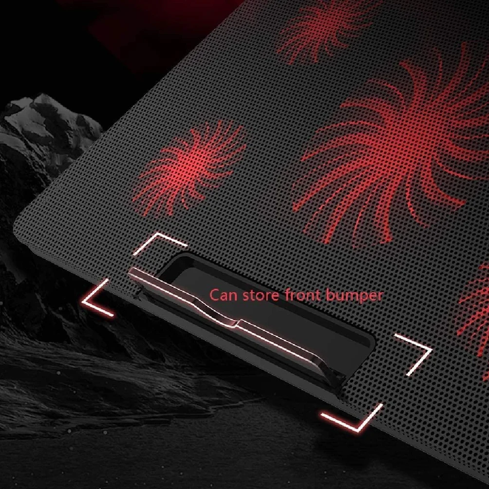 Chłodziarka Laptopa Podkładka Chłodząca Do Laptopa 5 Wentylatorów 17 Cali Ciężki Chłodzenie Notebooka 2 Porty USB 6 Regulowanych Kątów Stojak