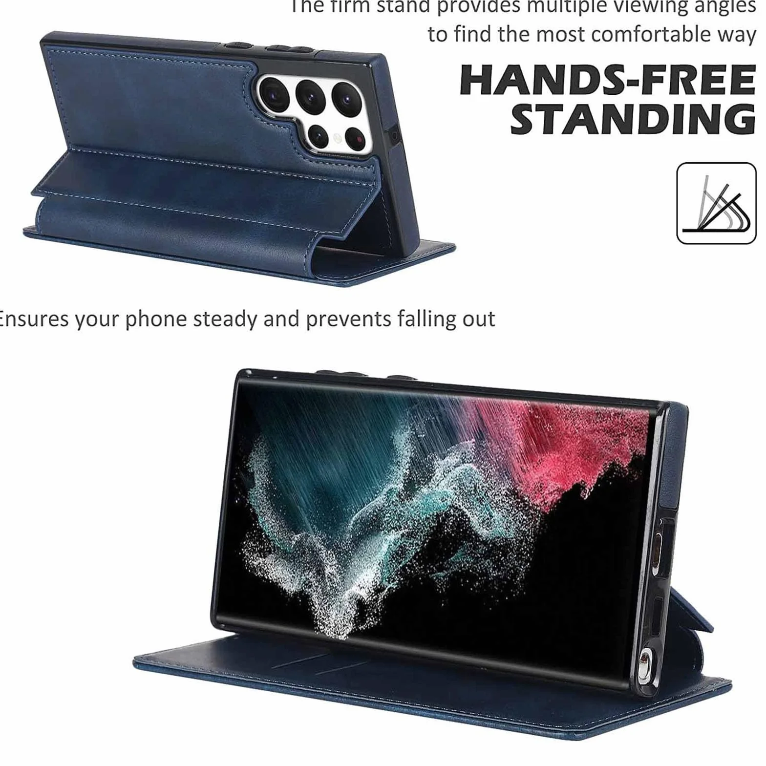Etui z klapką do Samsung Galaxy S23 Ultra/S23 Plus/S23, ultracienkie, biznesowe, skórzane etui z podstawką, miękkie, odporne na zarysowania i przegródki na karty, etui na telefon komórkowy,