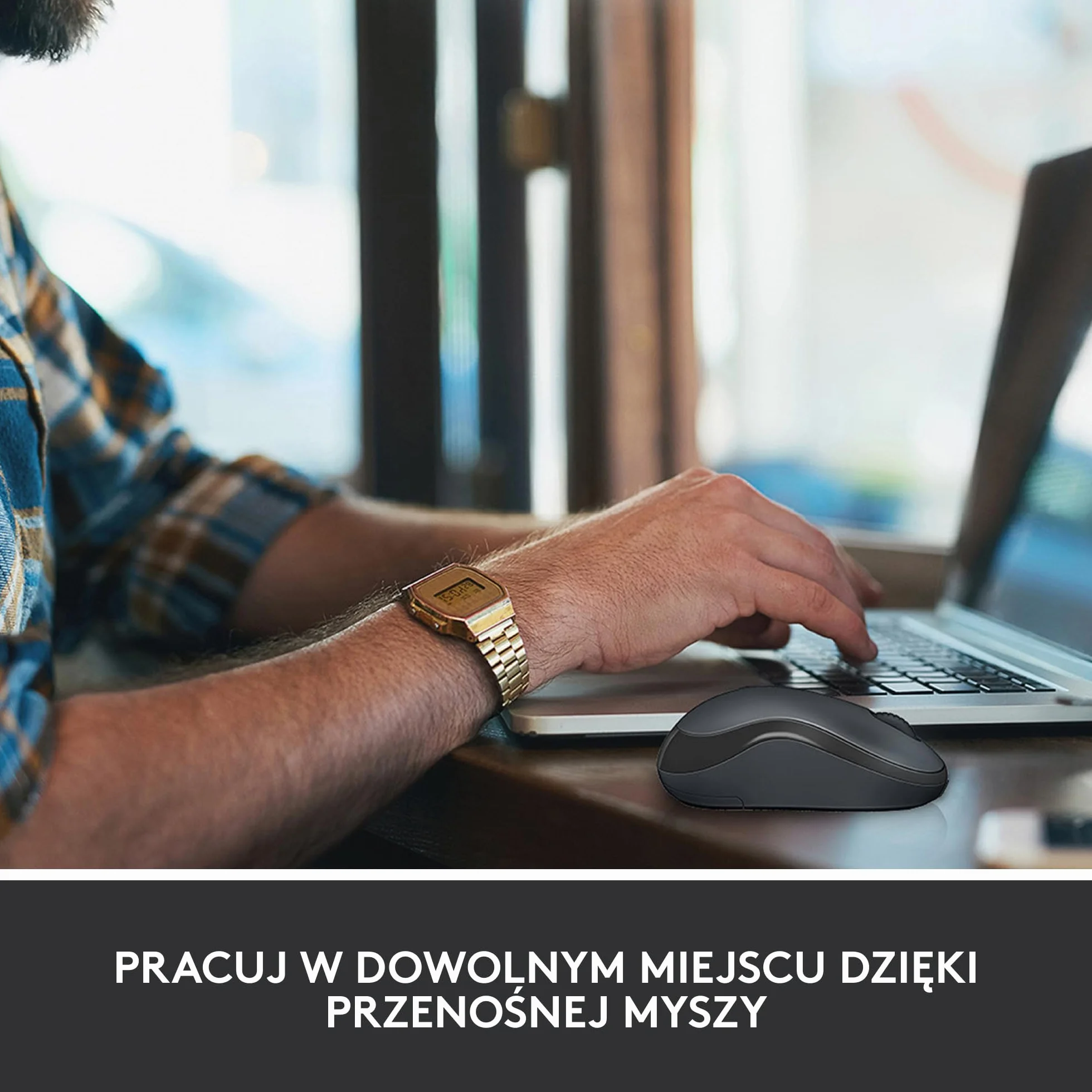 Logitech M220 SILENT Mysz bezprzewodowa, 2,4 GHz z miniodbiornikiem USB, 18-miesięczna żywotność baterii, śledzenie optyczne 1000 DPI, oburęczna, PC, Mac, laptop - Szary