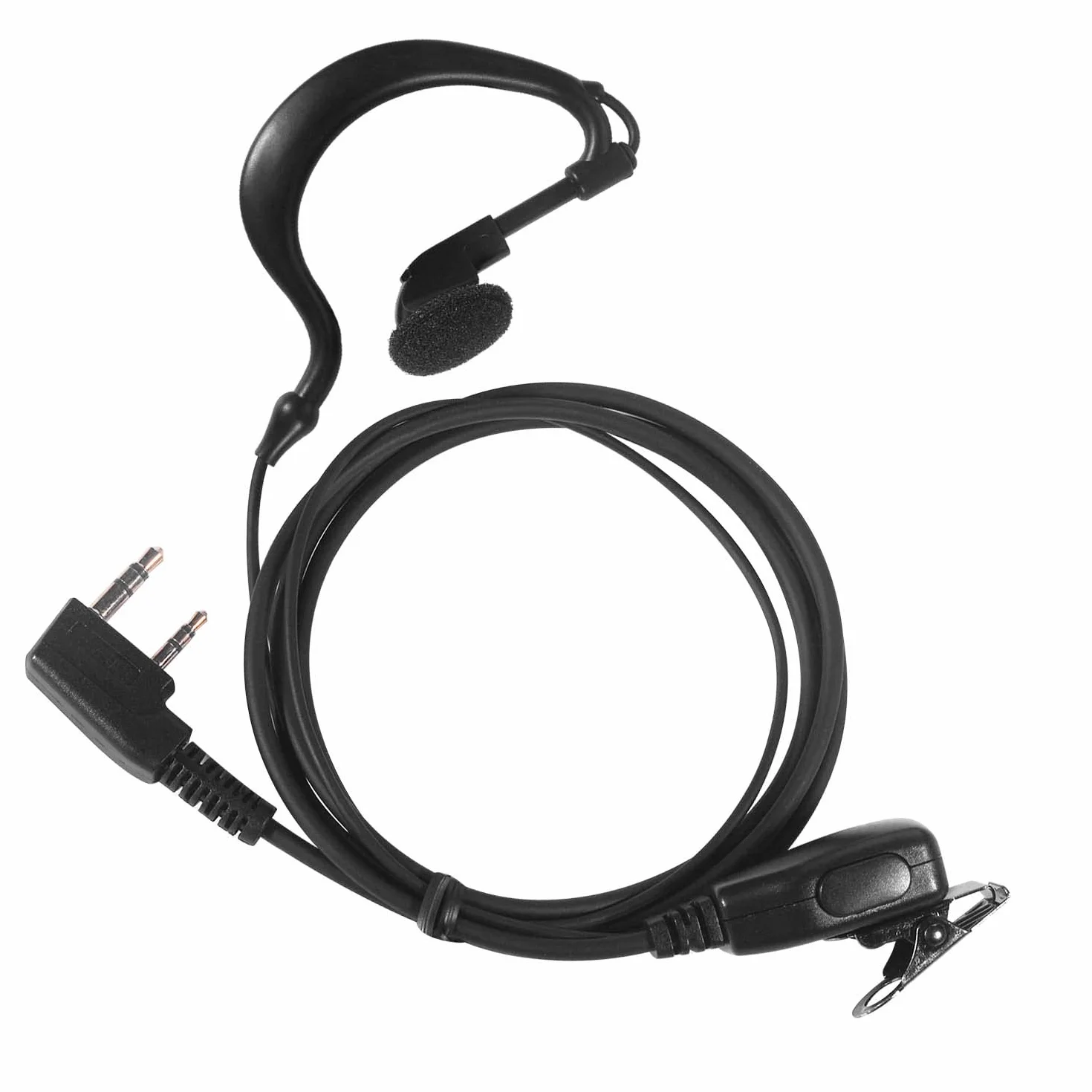 Kenwood słuchawki z mikrofonem Walkie Talkie zestaw słuchawkowy do Baofeng uv-5r uv-9r bf-88s bf-f8hp tk-2202 tk-2402 tk-3402 nx-200 nx-320 Icom radio z zaczepem na uszy w kształcie PU G i mikrofonem PTT, 10 sztuk