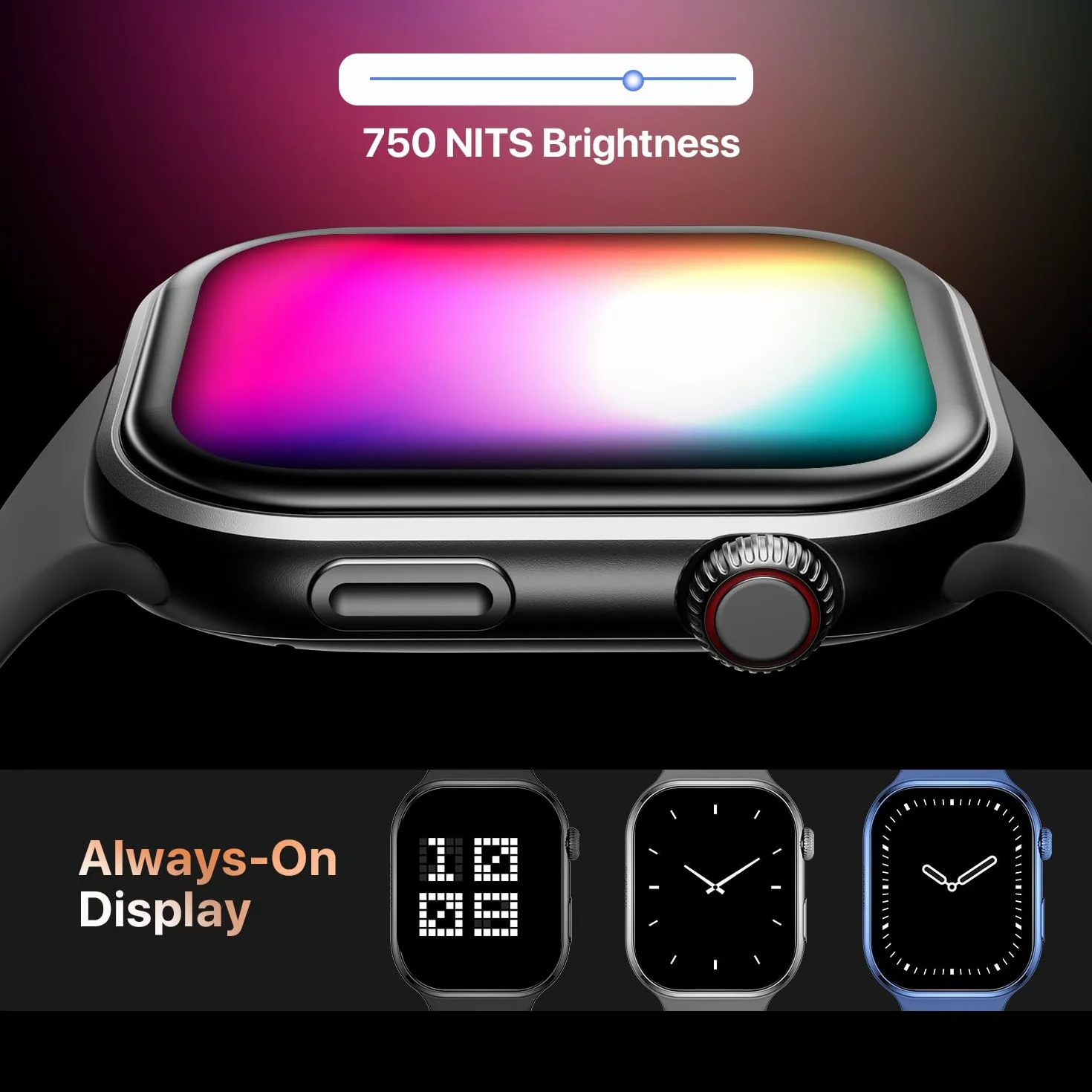 Fire-Boltt Brillia Smart Watch 2-calowy wyświetlacz Super AMOLED, połączenia Bluetooth, SpO2, pulsometr, 120 trybów sportowych, monitor aktywności, asystent głosowy, inteligentny zegarek dla mężczyzn