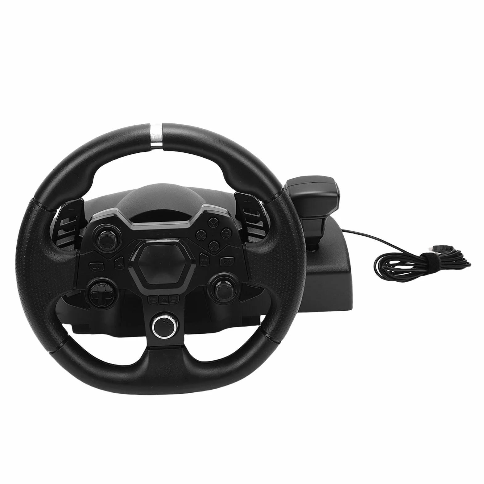 Kierownica do Gier do Switcha, PC i Androida — 11-calowa Kierownica Wyścigowa 270° z Pedałami, 7-poziomowa czułość, Joysticki i Zacisk