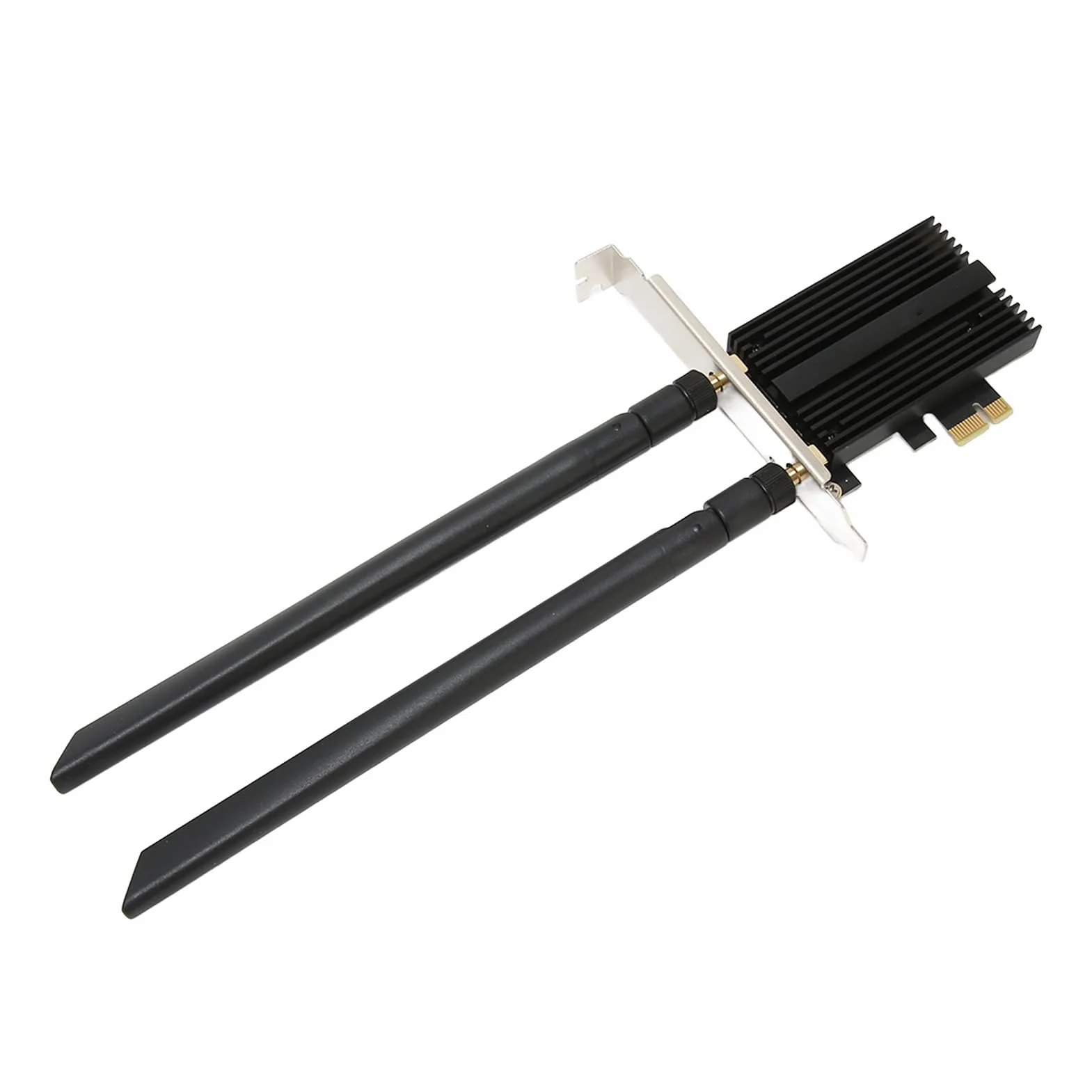 Karta WiFi 6E PCIe, Trójzakresowy Adapter Bezprzewodowy PCIe, Zabezpieczenia WPA3, BT5.2, Podwójna Antena, Przeciwzakłóceniowa, Karta PCIe WiFi dla Win 10/11 64-bitowy, Plug and