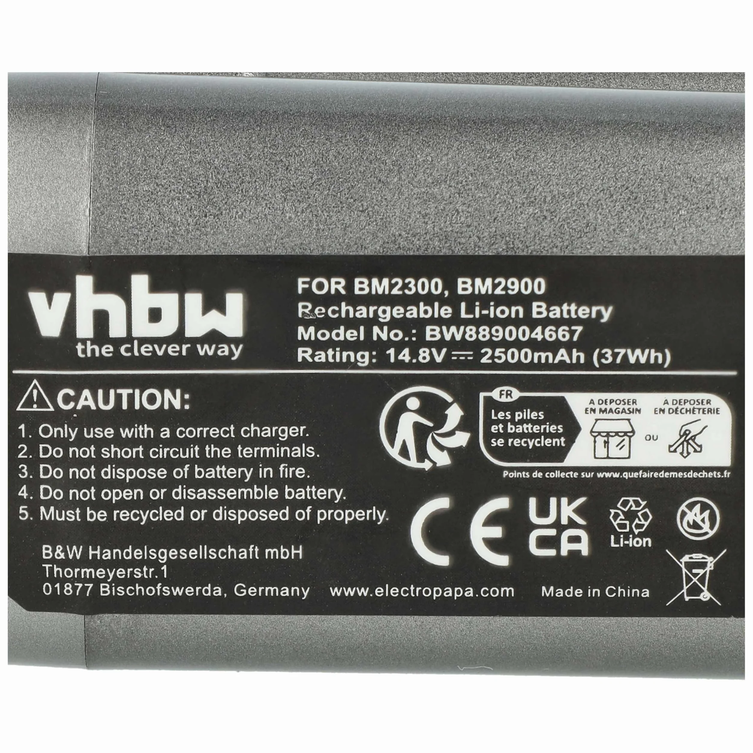 vhbw Ładowarka wraz z baterią (2500 mAh) kompatybilna z akumulatorami litowo-jonowymi Shimano PLEMIO 3000