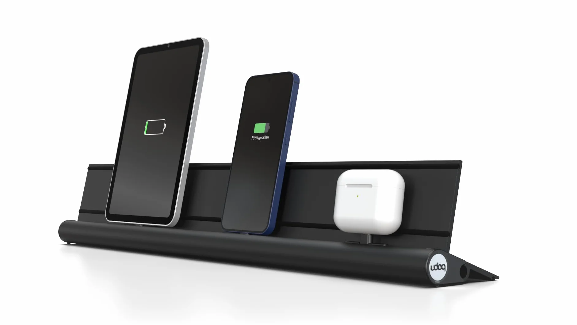 udoq 550 USB-C stacja ładująca do wielu urządzeń, z ładowarką Power Delivery Charger, do smartfonów i tabletów, wysokiej jakości design 4 mm aluminium, złota