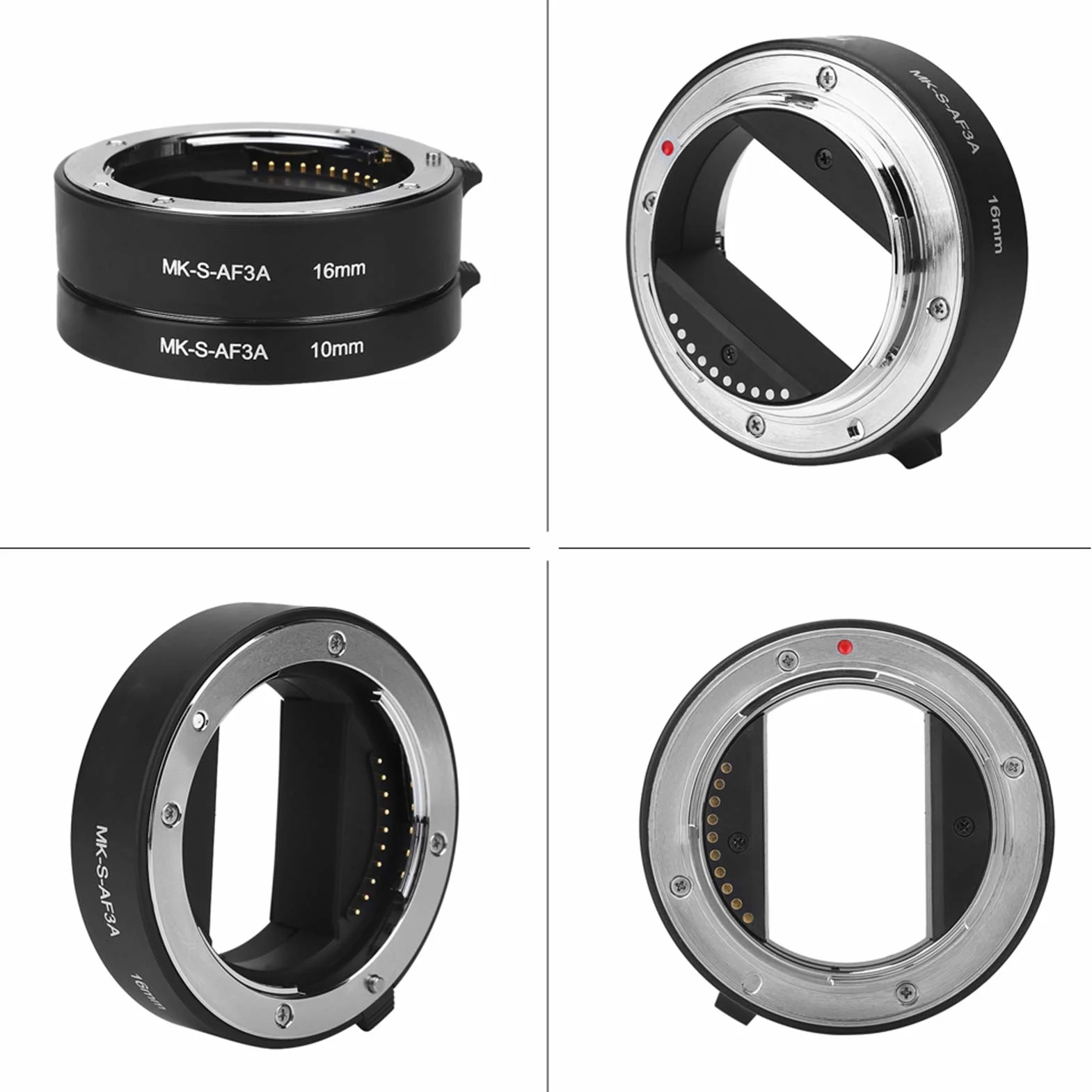 Zestaw pierścieni przedłużających EBTOOLS, automatyczny autofokus 10 mm 16 mm rurka przedłużająca makro Zestaw rur przedłużających obiektyw do serii Sony E / FE NEX3 NEX5 NEX6 NEX7 A5000 / A6000 / A7 / A7M2
