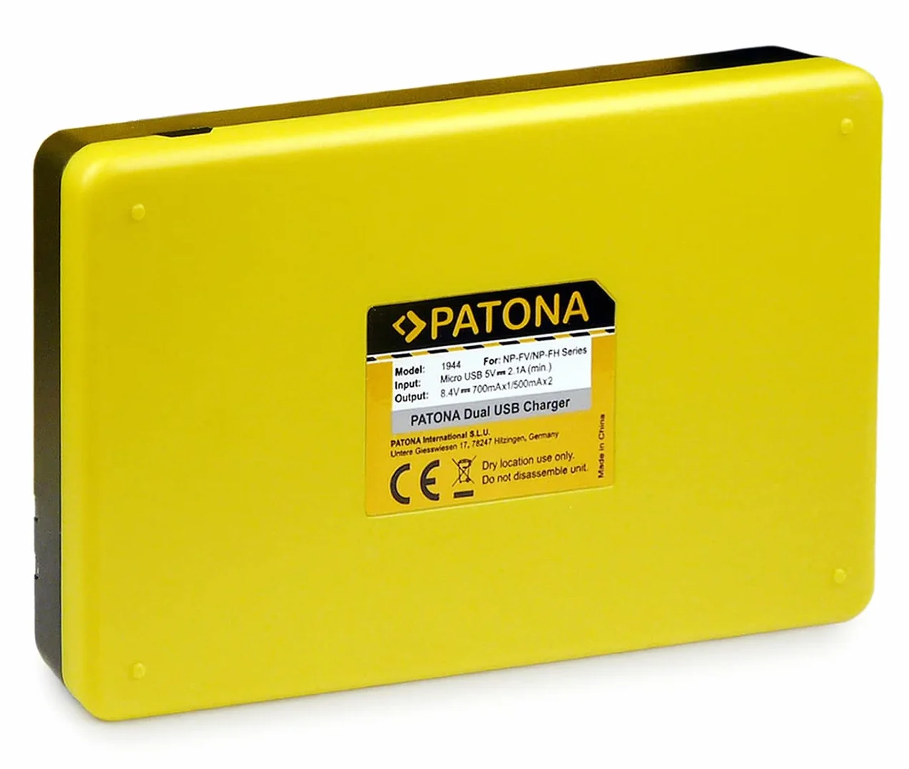 PATONA Dual Ładowarka do akumulatora Sony NP-FH100/FH70/FH0/FH50/FH40/FH30 | Kompaktowa ładowarka podróżna do Alpha A230 A290 A330 A380 HDR HC3E HC5E HC7E HC9E CX105E CX106E CX520VE SR10E