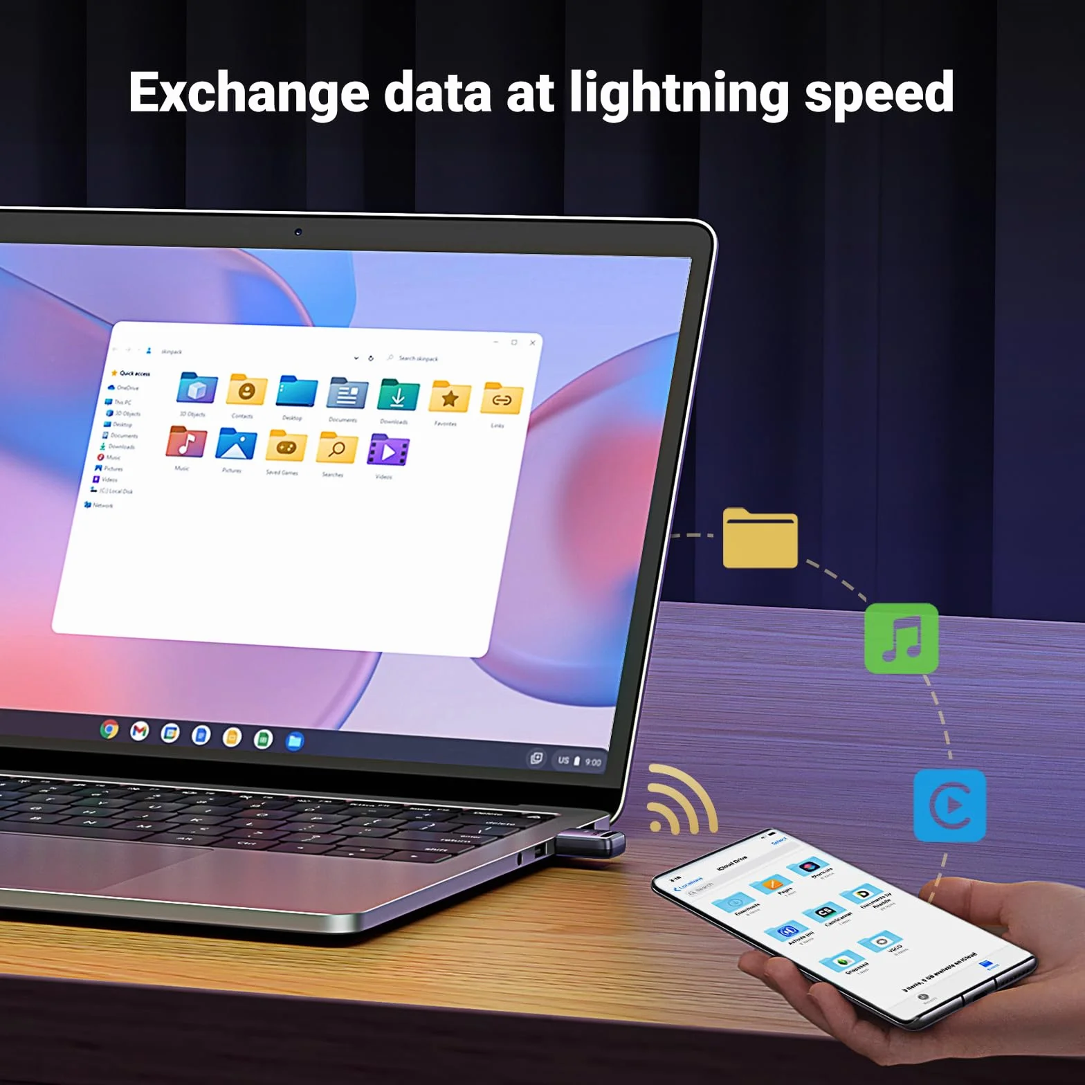UGREEN Adapter Bluetooth 5.4 do PC, Moduł do Myszy, Klawiatury, Słuchawek, Telefonu, Tabletu, Kontrolera - Klucz USB dla Windows 11/10/8.1