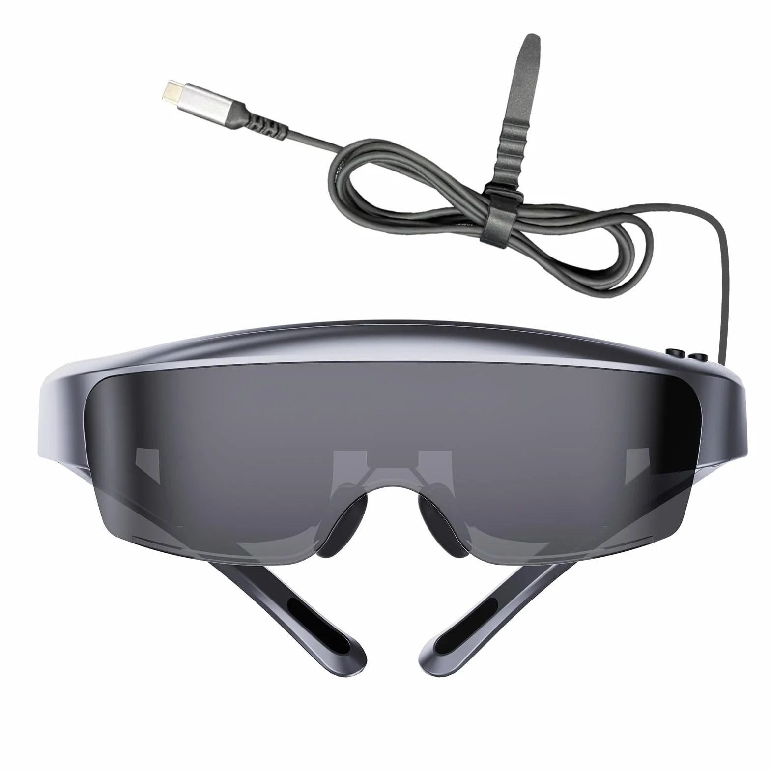 Fabater Inteligentne Okulary, 400-calowy Wirtualny Ekran HD o Rozdzielczości i Jasności 3000 Nitów, Regulacja Krótkowzroczności 0-600°, Wbudowane Głośniki, łączność Typu C