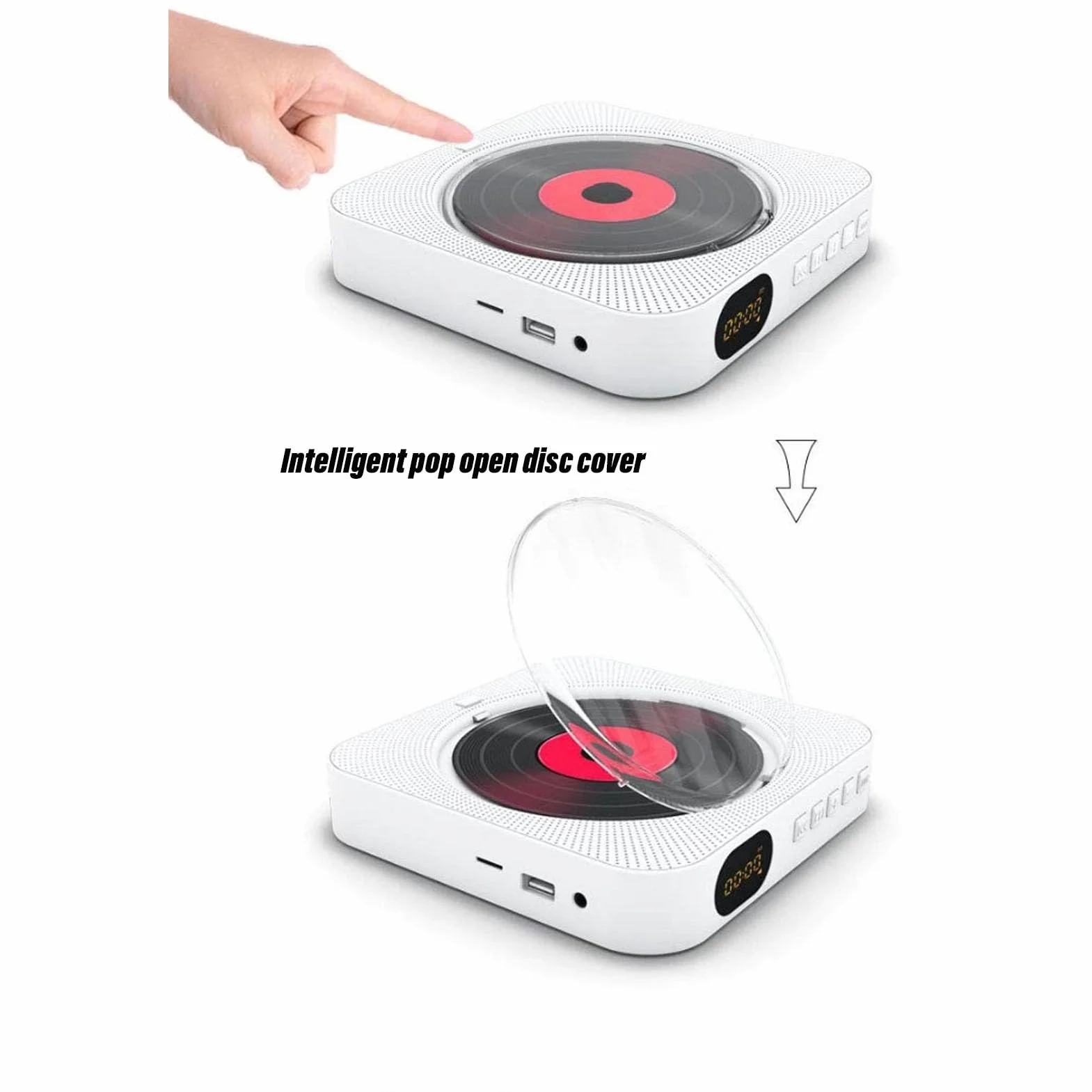 SENECESLI CD Player, CD Disc Player Ochrona Ochronnego Zespół Ściany do Podróży (WHITE)