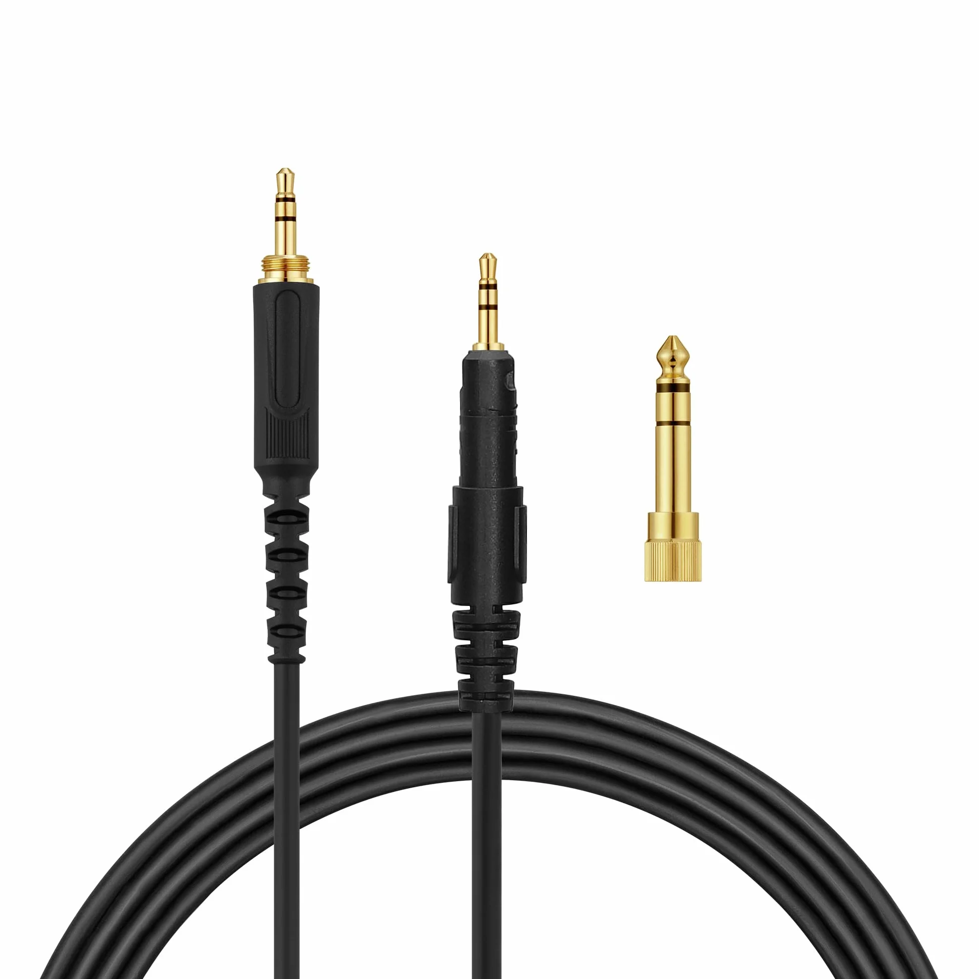 kwmobile zamienny kabel do słuchawek jack 3,5 mm - kompatybilny z AudioTechnica ATH-M50X / M40X / M60X / M70X - 120 - w kolorze czarnym