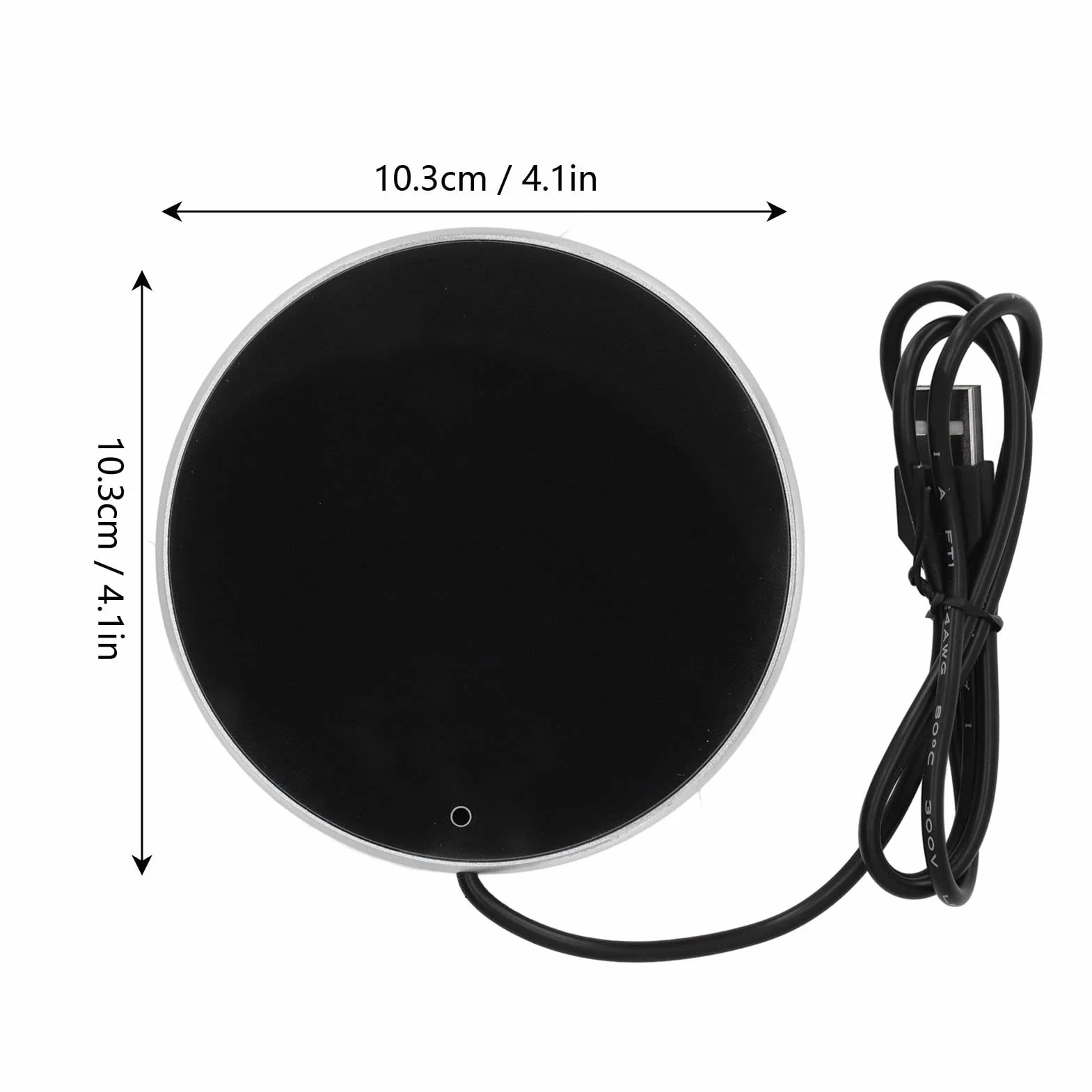 Podgrzewacz do filiżanek 55°C USB, inteligentna podstawka pod szklanki Ø 10,3 cm srebrny
