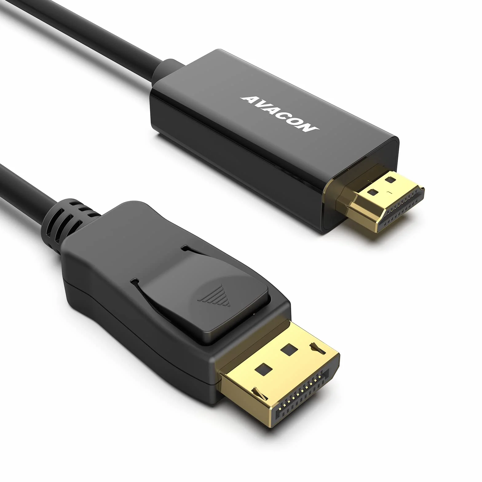 DisplayPort do HDMI 6 stóp pozłacany kabel, AVACON Display Port na HDMI adapter męski do męskiego czarny