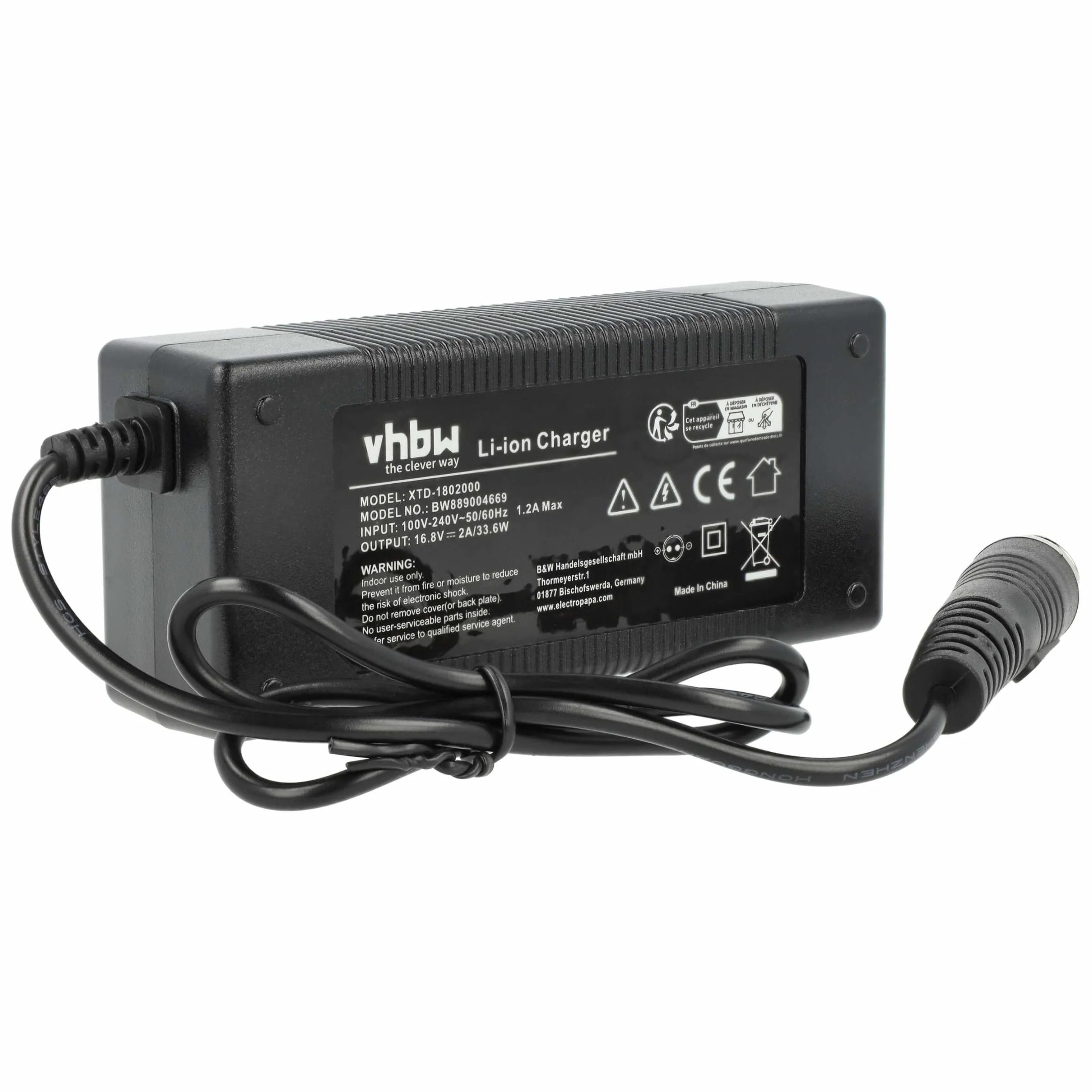 vhbw Ładowarka wraz z baterią (2500 mAh) kompatybilna z akumulatorami litowo-jonowymi Shimano PLEMIO 3000