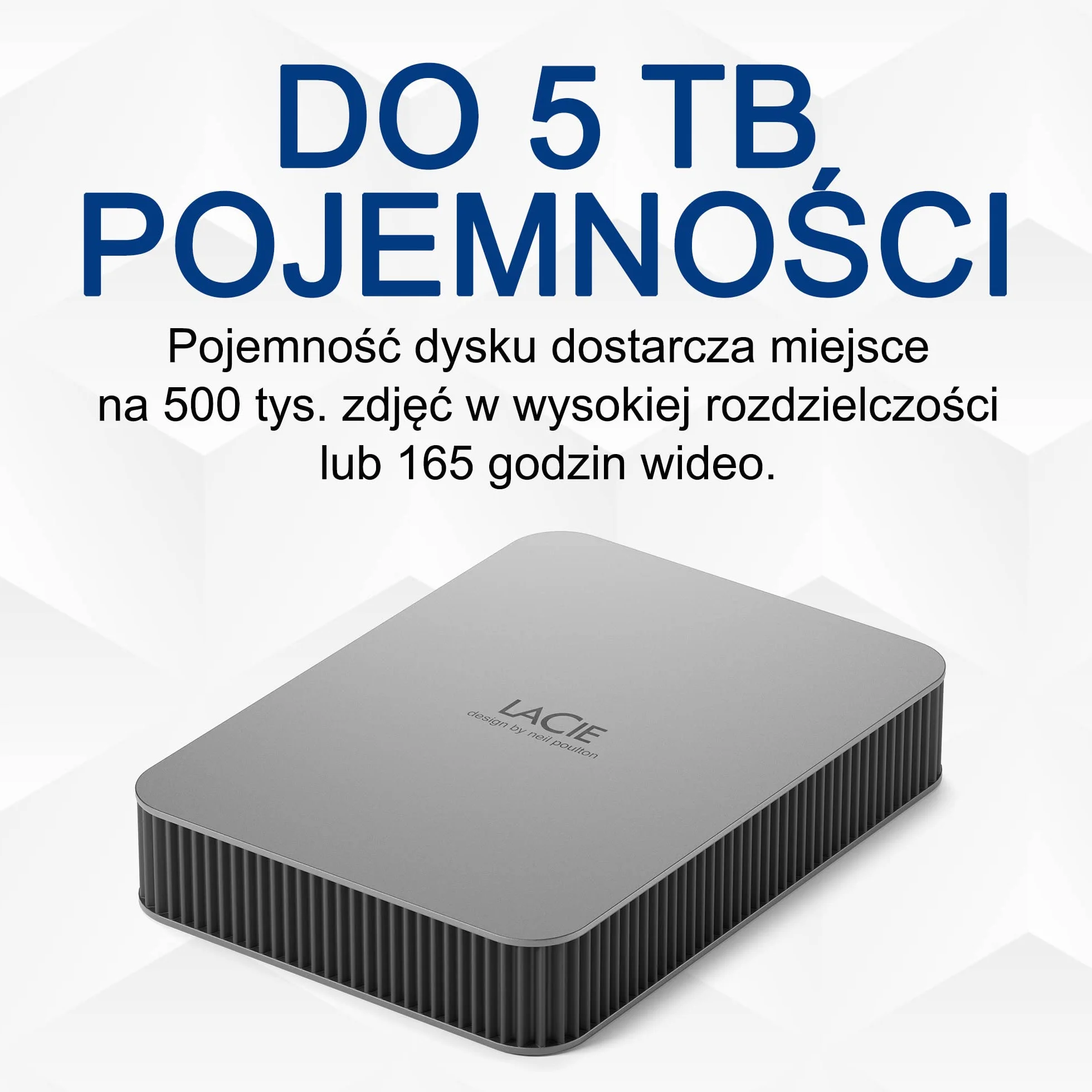 LaCie Mobile Drive 5TB, Zewnętrzny dysk twardy przenośny, PC Mac iPad & iPhone, Adobe All Apps, Data Rescue Service (STLP5000400)