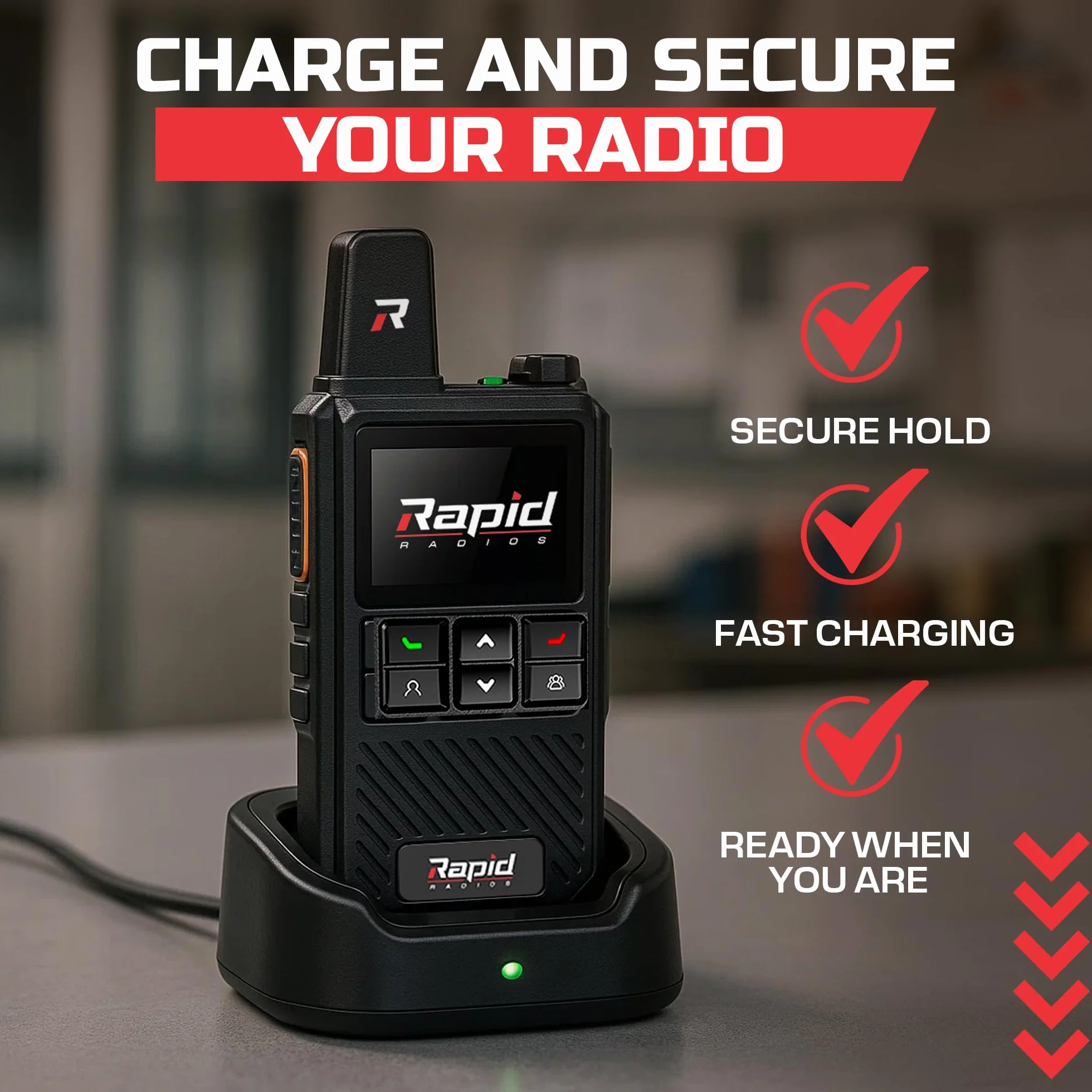 Rapid Radios Stacja dokująca/radiowa (uchwyt i prosta ładowarka) | Szybkie i bezpieczne ładowanie | Kompaktowa konstrukcja
