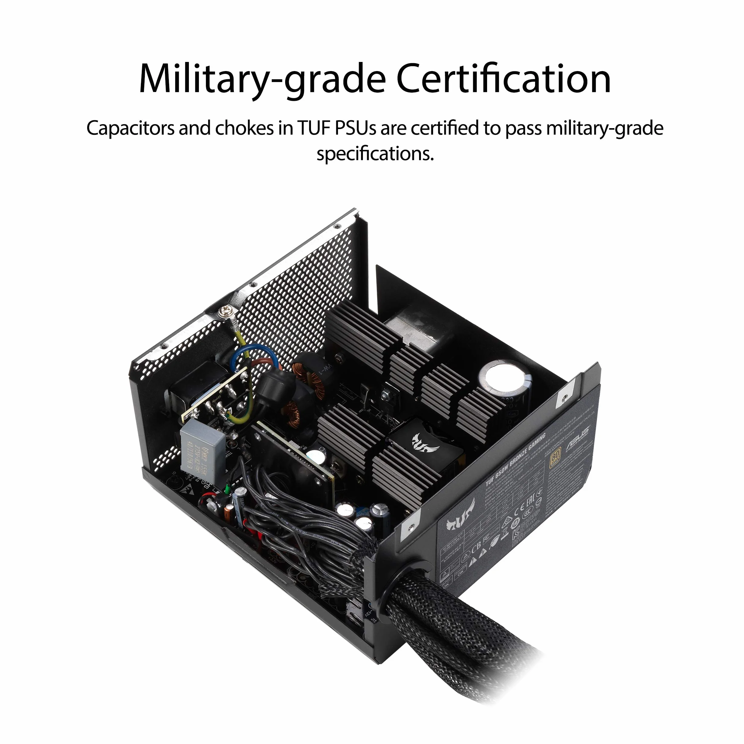 ASUS TUF Gaming 650 W zasilacz sieciowy (80 Plus Bronze, technologia 0DB, 80 cm, 8-pinowe złącze CPU)