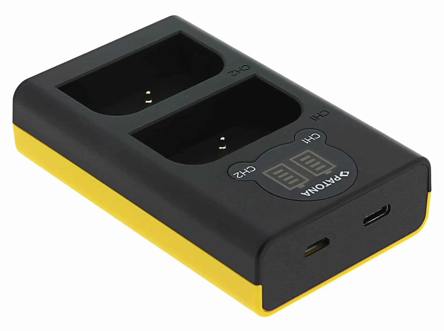 PATONA Dual LCD Ładowarka USB-C/Micro-USB do Olympus BLX-1 BLX1 | Kompaktowa ładowarka podróżna do OM System OM-1, OM1 Mark II, OM-3, OM3, z kablem USB