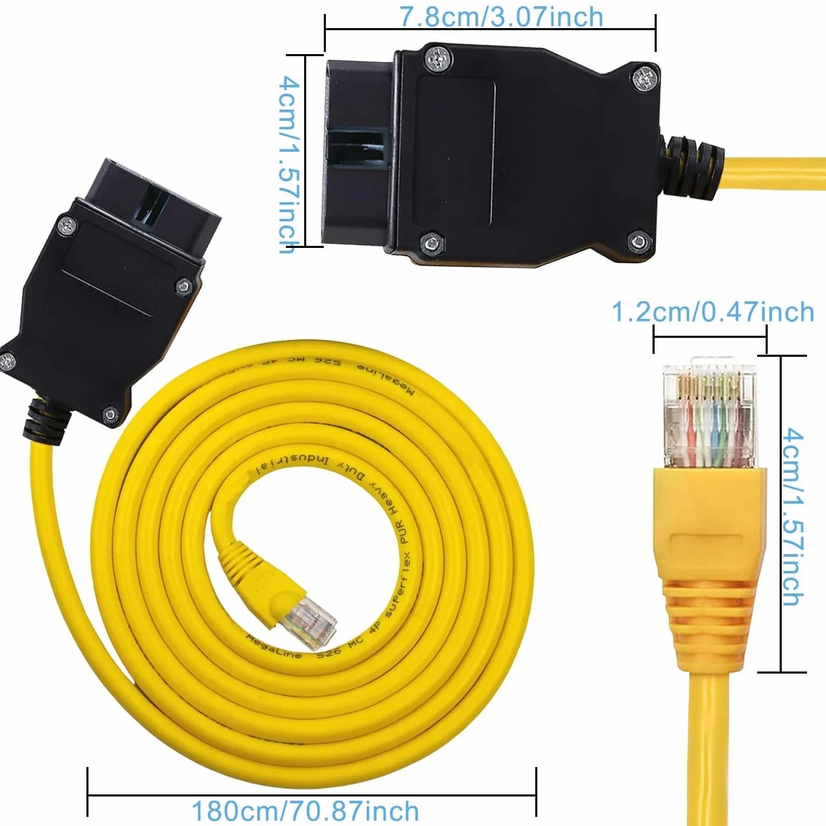 Kabel OBD2 do Ethernet RJ45 do BMW serii F G kodowanie E-SYS Icom OBDII diagnostyczne