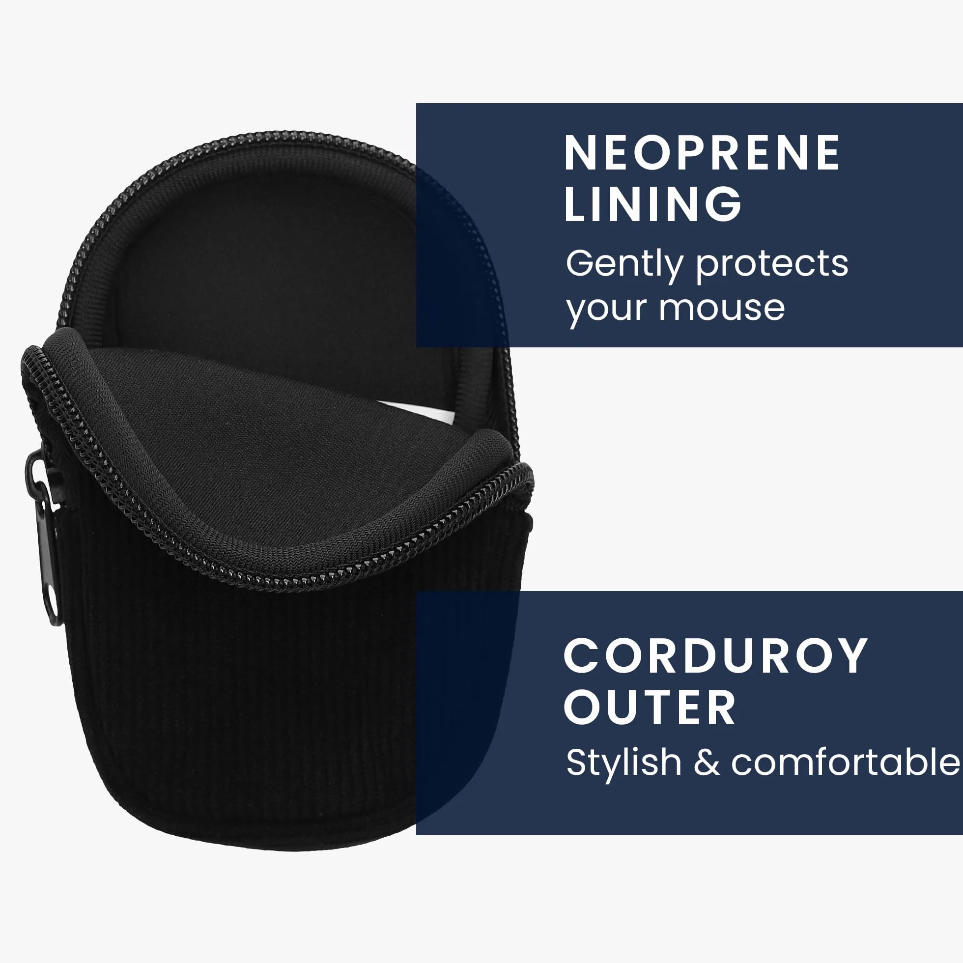 kwmobile etui na mysz kompatybilne z Logitech Pebble Mouse 2 M350s / M350 Etui na mysz Bluetooth z wytrzymałego sznurka i neoprenu - czarne