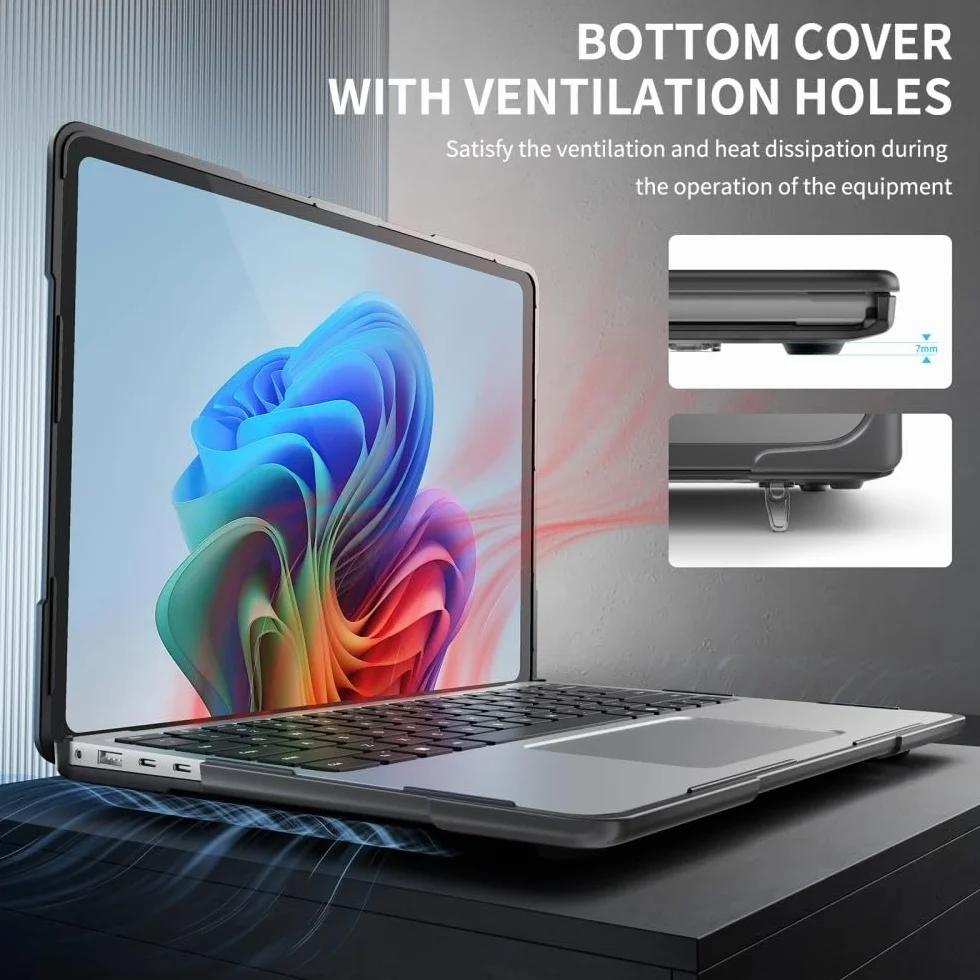 Generic etui kompatybilne z Microsoft Surface Laptop4 34.3 cm 2021 Model: 1958 (kolor: jasnoniebieski) odporna na wstrząsy twarda silikonowa klapka przednia i tylna obudowa