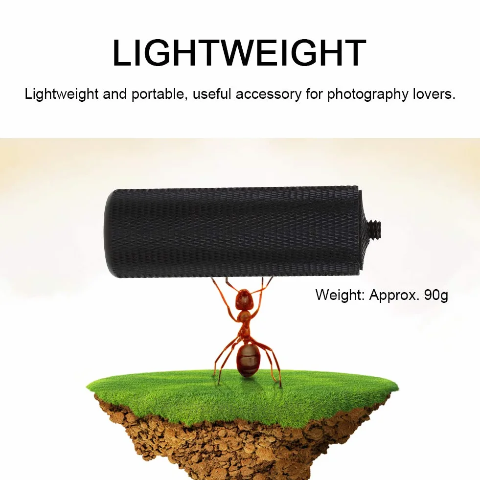 Mugast Przedłużacz statywu, regulowany metalowy drążek monopod ze śrubą 1/10.2 cm do stabilizatora statywów biurkowych, czarny