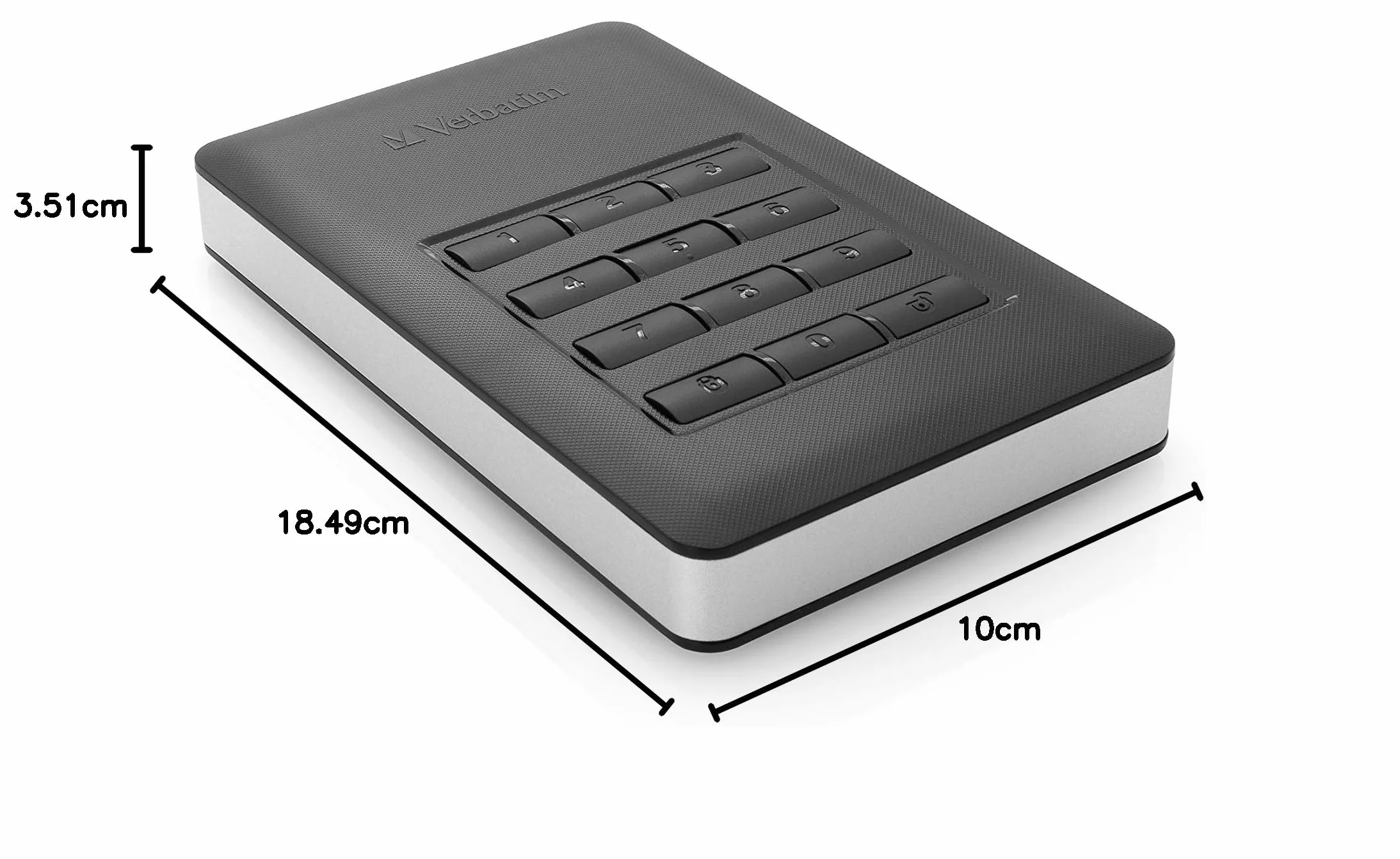 Verbatim Store 'n' Go Secure Port. HDD USB 3.1. Gen 1. 2 TB, Black, 53403 (USB 3.1. Gen 1. 2 TB, Black With Keypad Access)