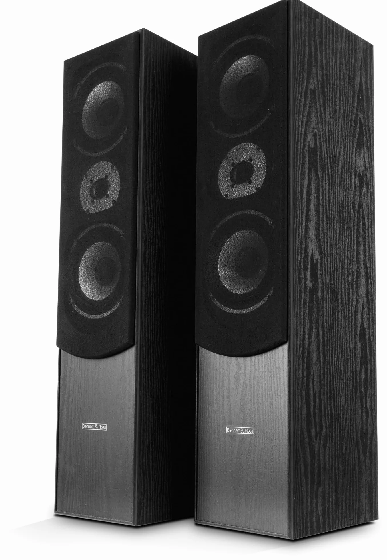 Bennett & Ross Radiant 3-drożny głośnik stojący HiFi (350 W RMS, 6,5" głośnik niskotonowy, 6,5" głośnik średniotonowy, 1" głośnik wysokotonowy, konstrukcja bass reflex, rysunek słojów o wyglądzie