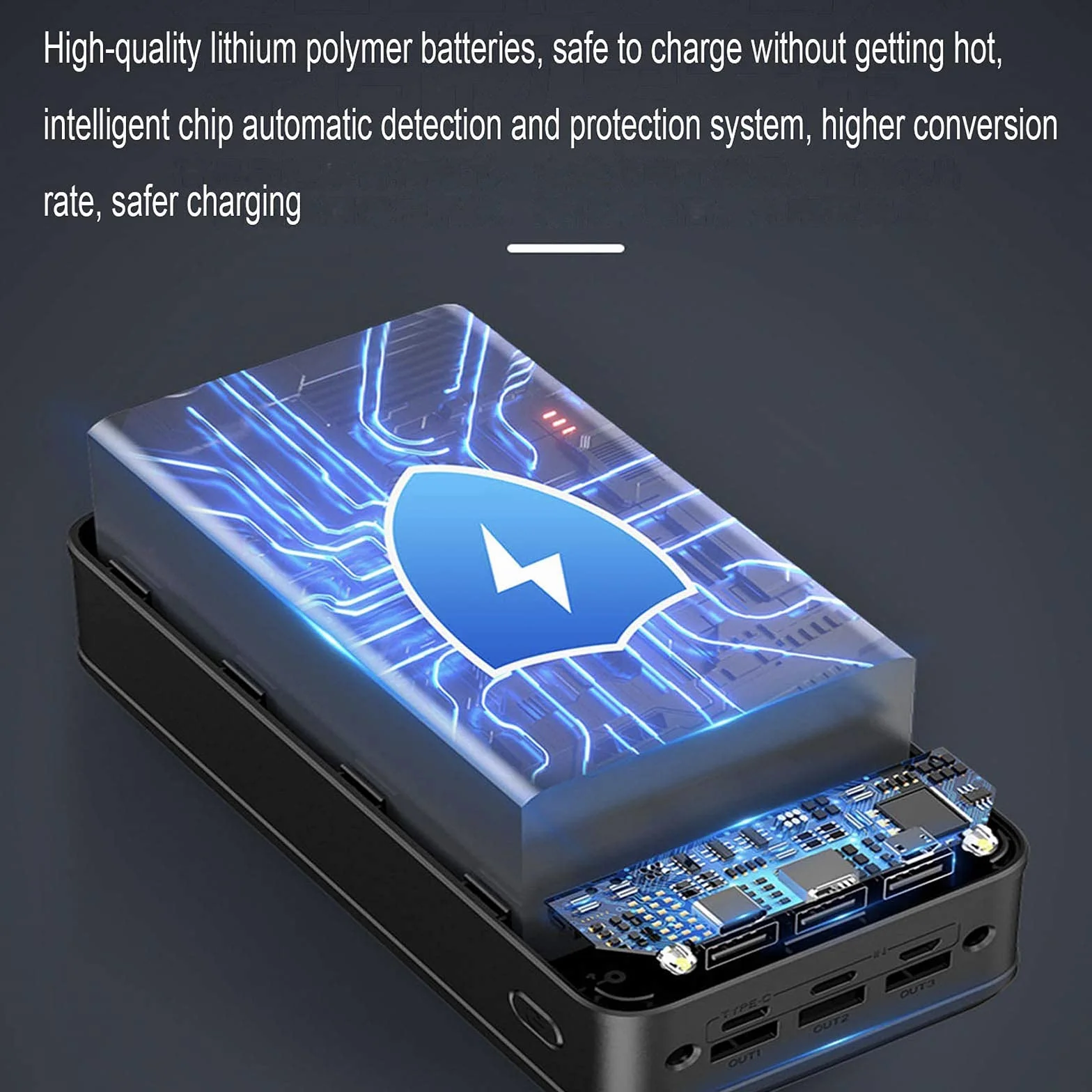 Power Bank 50000mAh do biwakowania na świeżym powietrzu 2.1A Szybkie ładowanie Przenośna ładowarka Zewnętrzna bateria z wyświetlaczem LED do telefonów Tabletów,White