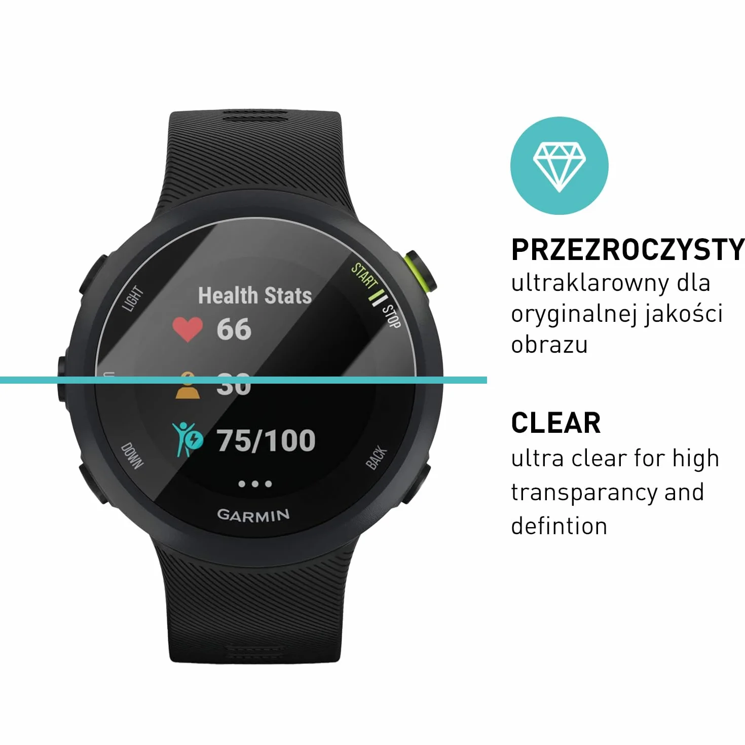 smartect Szkło Hartowane [3 Sztuki, Clear] dla Garmin Forerunner 45 / 45s / 55, Szklana Ochrona Ekranu 9H, Ochraniacz Ekranu bez Pęcherzyków, Bez Odcisków palców