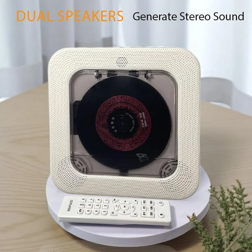 Pulpit odtwarzacz CD z podwójnym głośnikiem HiFi, obsługa Bluetooth, timer snu, wyświetlacz LCD, pilot zdalnego sterowania do