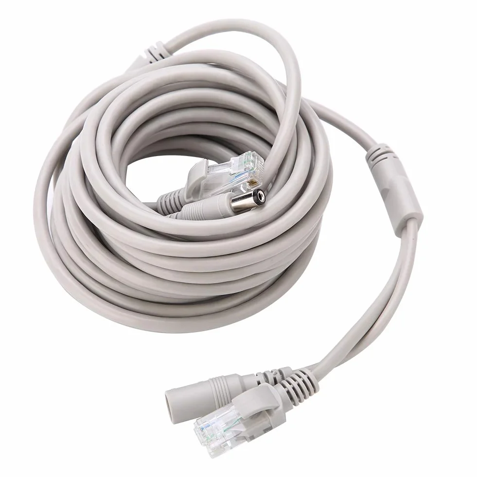 Kabel Ethernet CCTV RJ45+DC 5M Cat 5 10Mbps/100Mbps do monitoringu