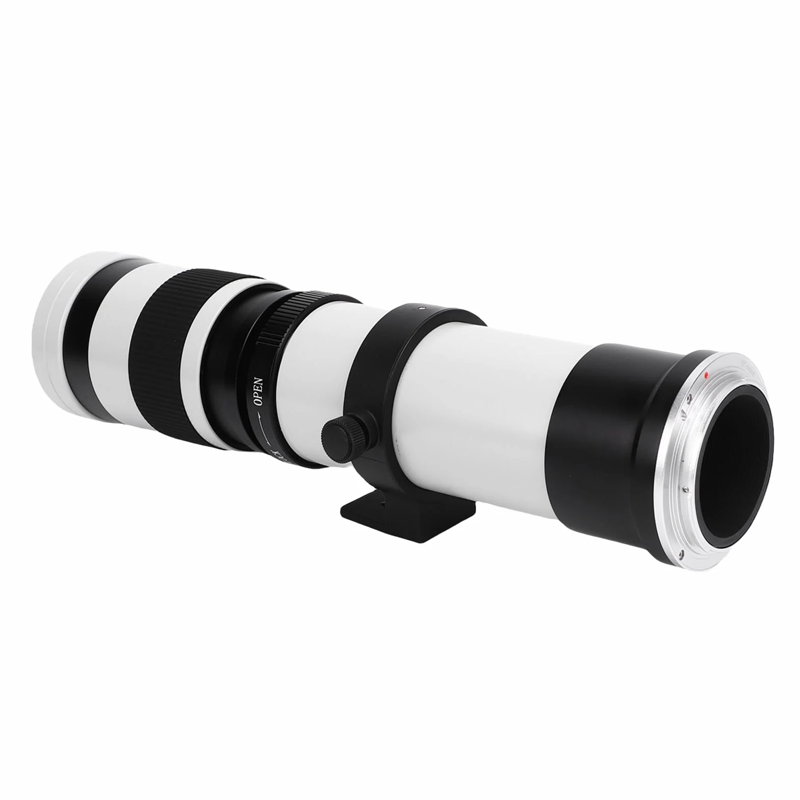 Cuifati Teobiektyw do Aparatu Montażowego RF z Zakresem Przysłony F8.3 do F16 i Zakresem Ogniskowym od 420 Mm do 800 Mm (ręczne ostrzeżenie). (WHITE)