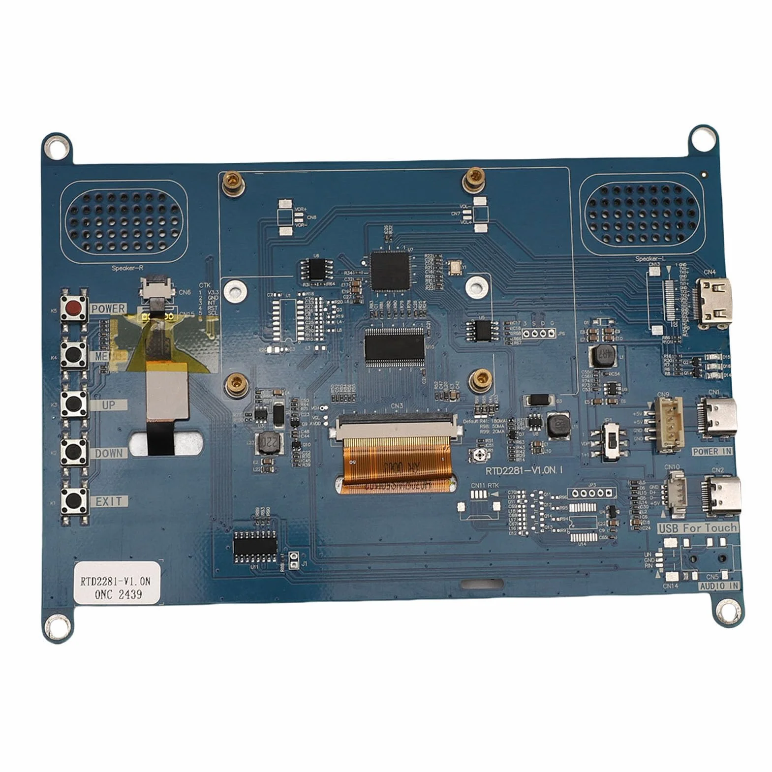 VBESTLIFE 7 -calowy Pojemnościowy Ekran Dotykowy, Przenośny Monitor Przenośny 1024x600 HDMI z 5 -punktowym Dotykiem i Podwójnymi Głośnikami, dla PI 5 4 3B