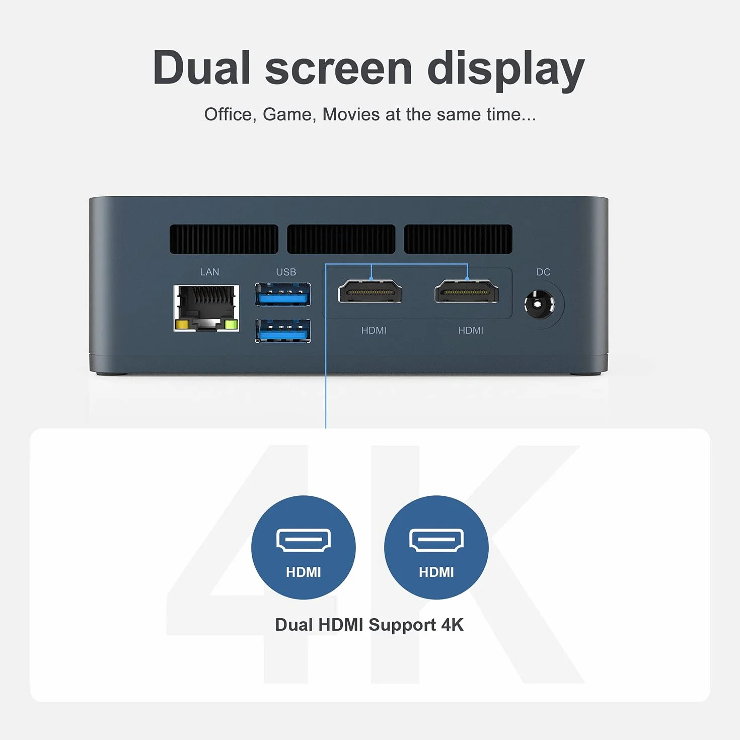 Beelink SEi 8279U Mini PC z Windows 11 Pro, Intel Core i5-8279U, UHD 4K, pamięć RAM 16 GB DDR4, SSD NVMe 500 GB, gniazdo SATA3, Wi-Fi 5 AC, Gigabit Ethernet, Bluetooth 5.0, 2 x HDMI, VESA,