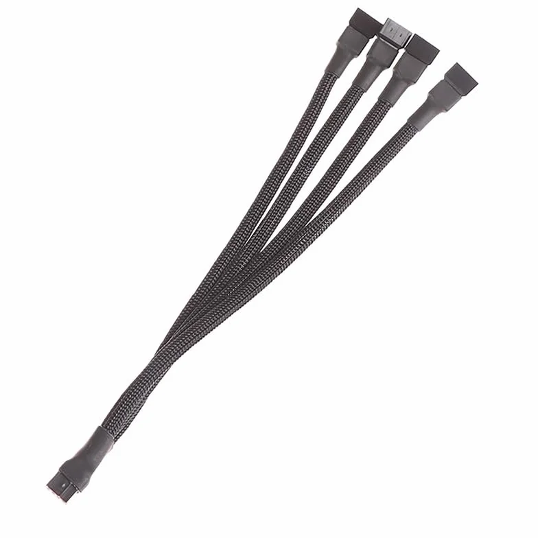 1 kabel dystrybutora wentylatora 4-pinowy kabel adaptera 1 do 1 2 3 4 komputer dystrybutor wentylatora procesora PC przedłużacz kabel zasilający akcesoria (1 do 2)
