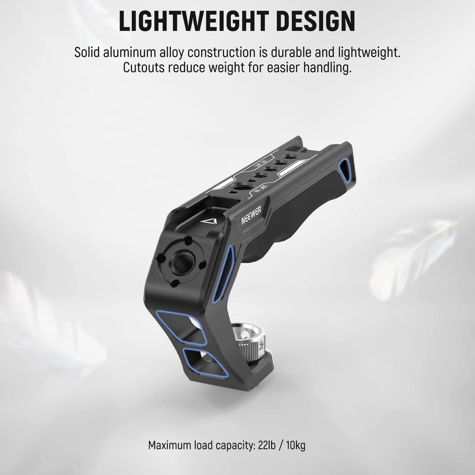 NEEWER Górny uchwyt aparatu z kołkami ustalającymi ARRI 3/8", wygodny silikonowy uchwyt z gwintem 1/4" 3/8" i 3 zimnymi butami, kompatybilny z uchwytami SmallRig, klatkami na aparat, zestawami wideo