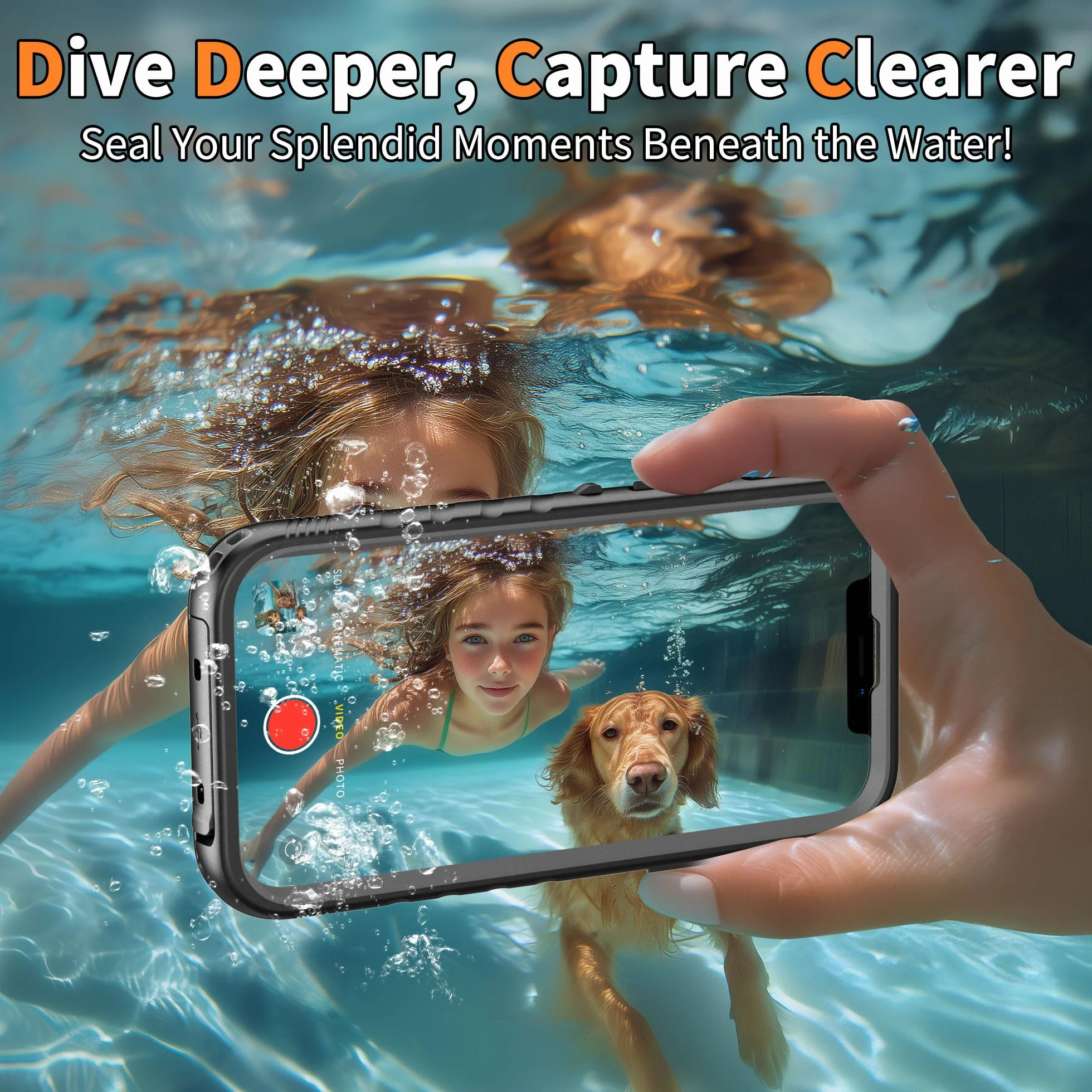 Cozycase Wojskowe Pancerne Etui do iPhone 11 Pro Wodoszczelne IP68 360 Case Z Pełna Ochroną Ekranu i Aparatu Smycz Obudowa Full Dwustronne 11Pro Waterproof Cover Czarny
