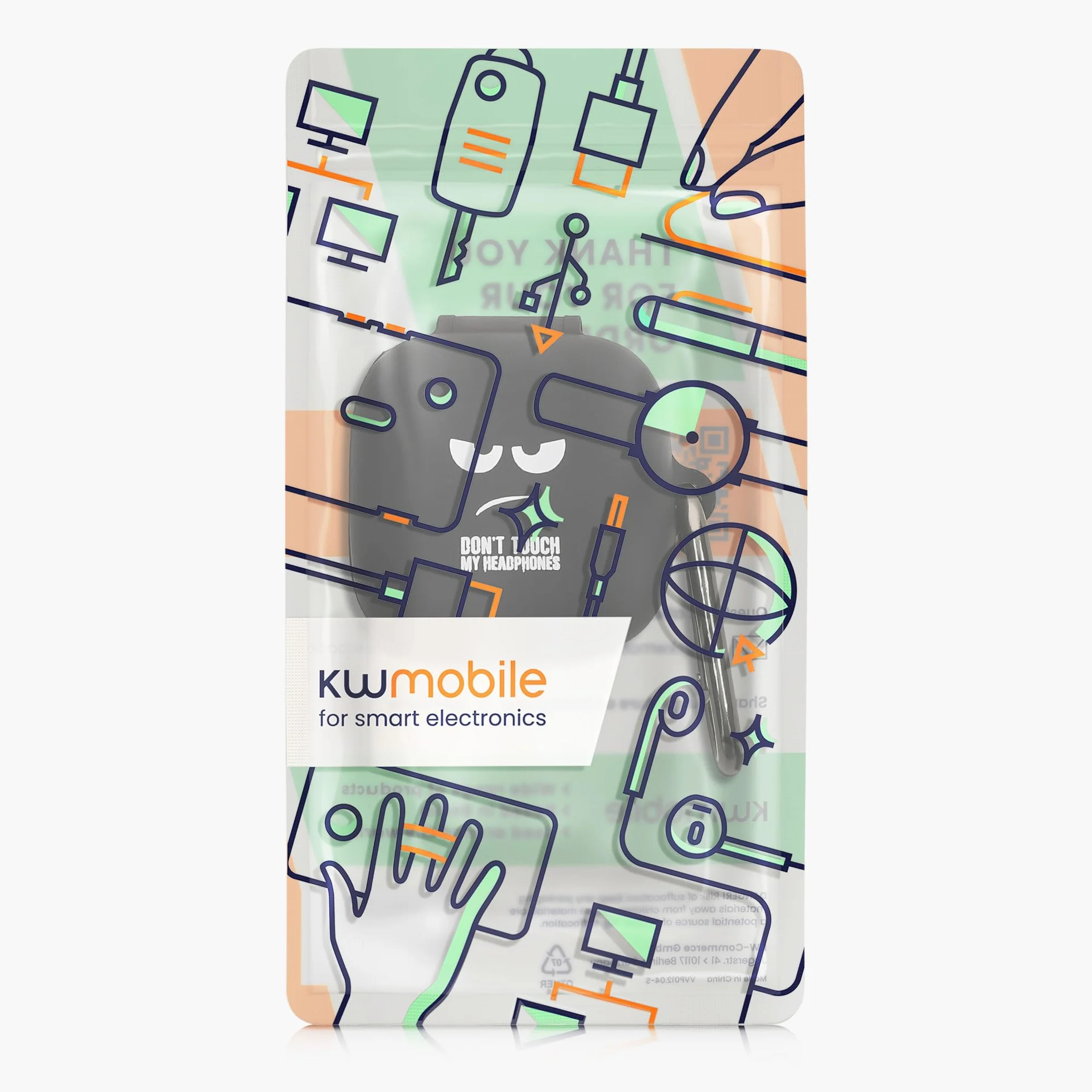 kwmobile etui do Sennheiser ACCENTUM True Wireless białe czarne