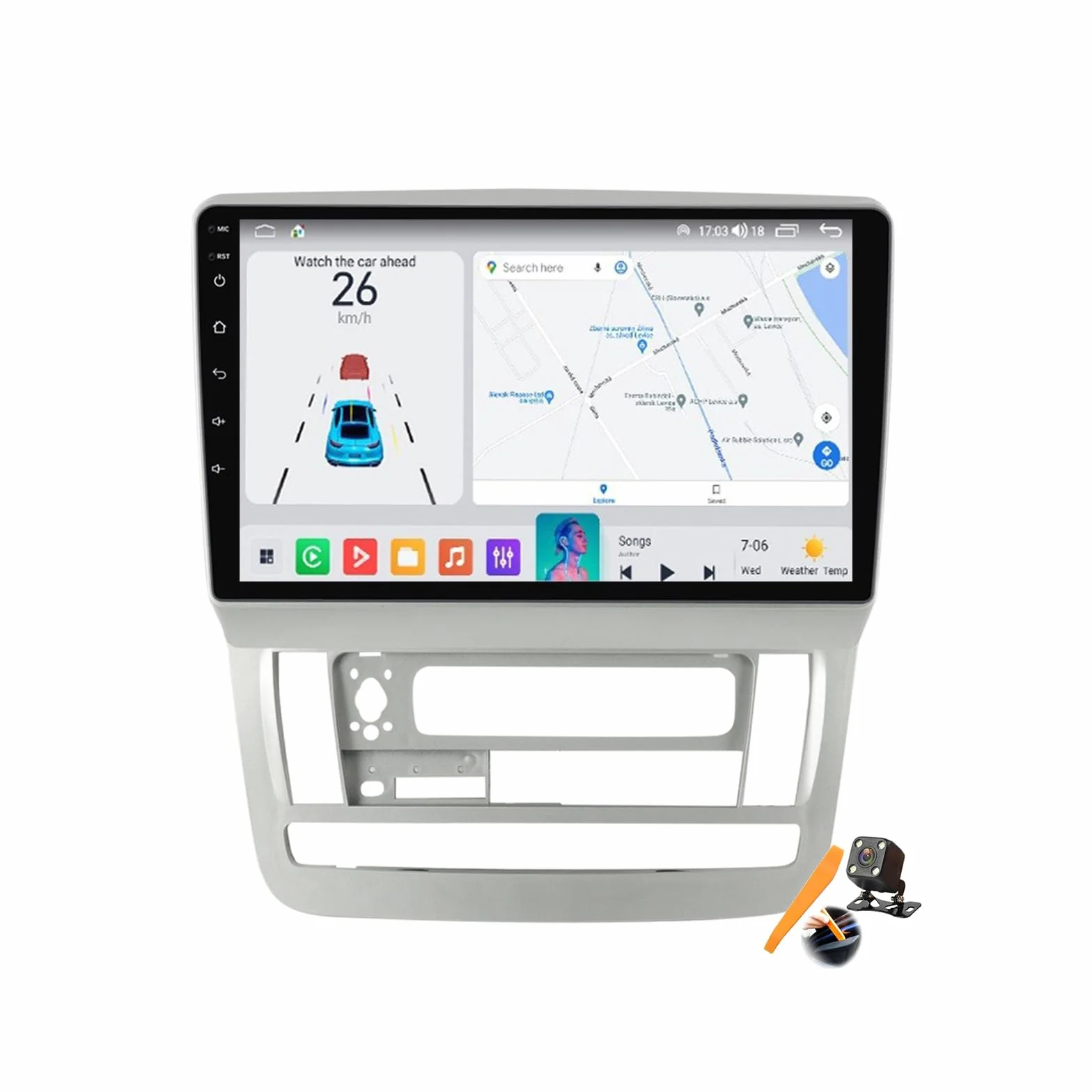 A,Y600S, Android 15.0 Stereo zamiennik dla Alphard 2002-2007 Radio samochodowe z nawigacją GPS 9-calowy przenośny odtwarzacz multimedialny DVD Odbiornik FM BT z Android Auto CarPlay