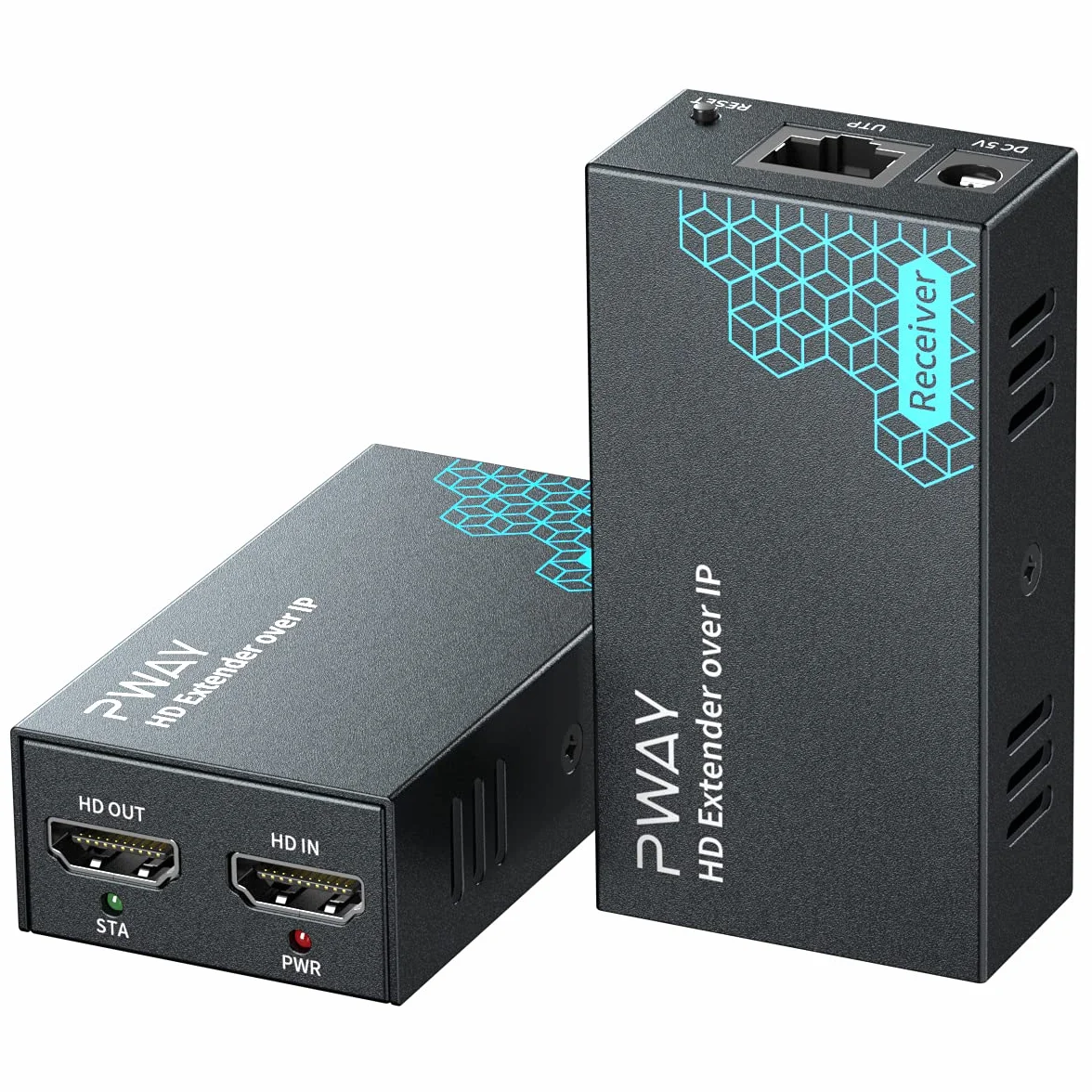 PW-DT236 HDMI Extender przez IP 150m/492ft Transmisja przez Cat5e/6/7/8 Obsługa lokalnego kabla sieciowego Loopout i transmisja 1 do wielu za pośrednictwem przełącznika sieciowego